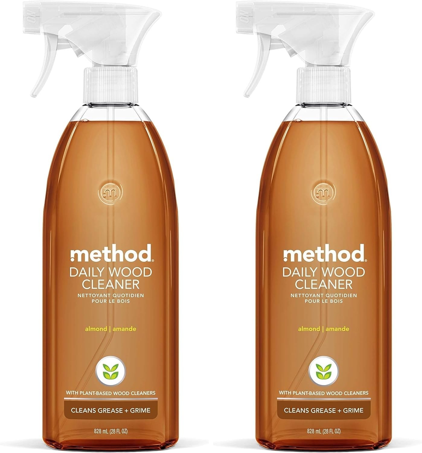 Eco-Friendly Daily Wood Cleaner – Plant-Based Almond Spray, 28 fl oz (Pack of 2)