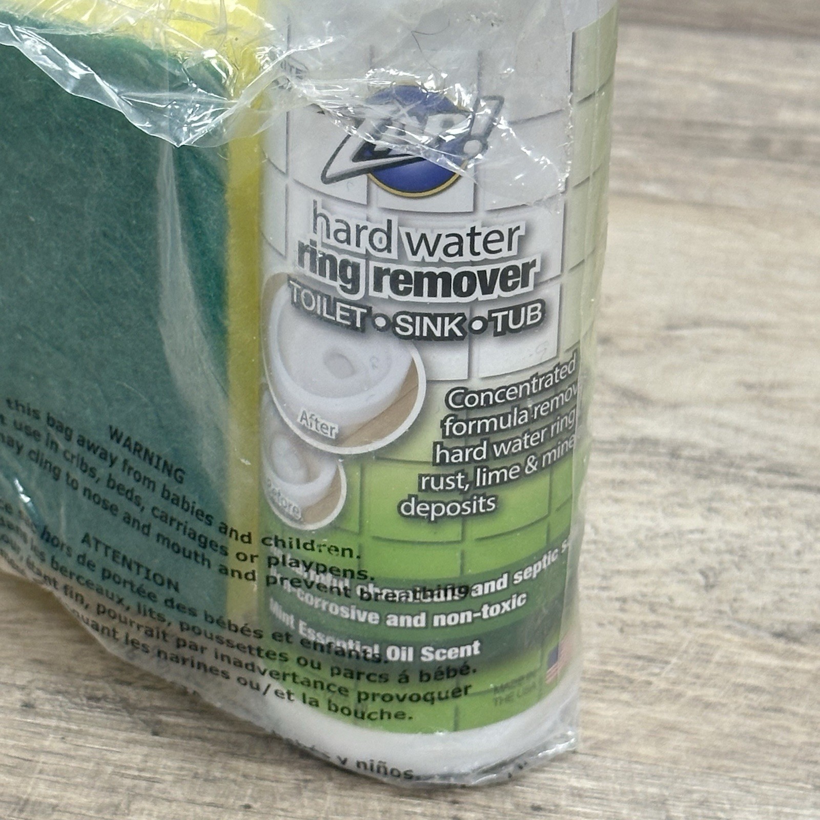 ZAP! Hard Water Ring Remover Porcelain Tub Sink Bath Cleaner Scrub 9oz Mint Oil