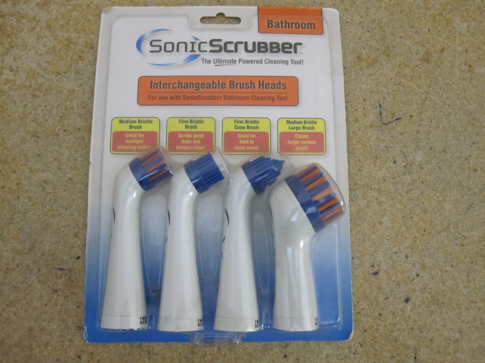 Sonic Scrubber Replacement Brush Heads Bathroom Cleaning Tool NEW