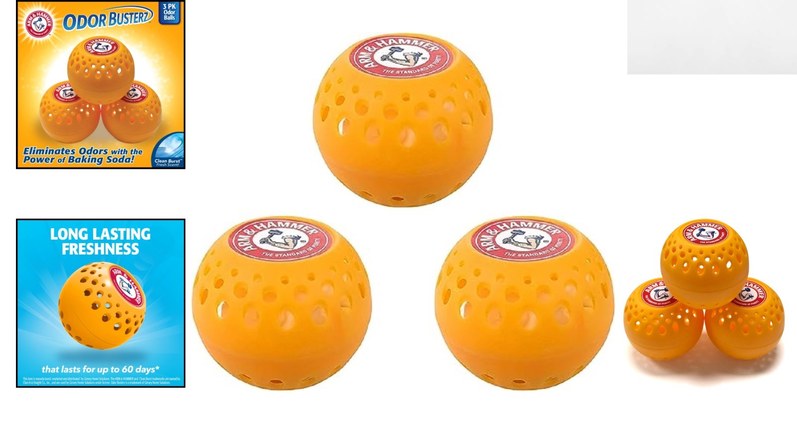 Arm & Hammer Odor Busterz – Fresh Clean Burst Deodorizers, 60-Day Efficacy