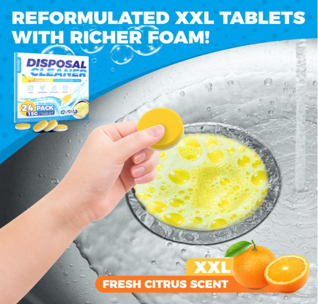 Foaming Garbage Disposal Cleaner Deodorizer Tablets – 24 Pack