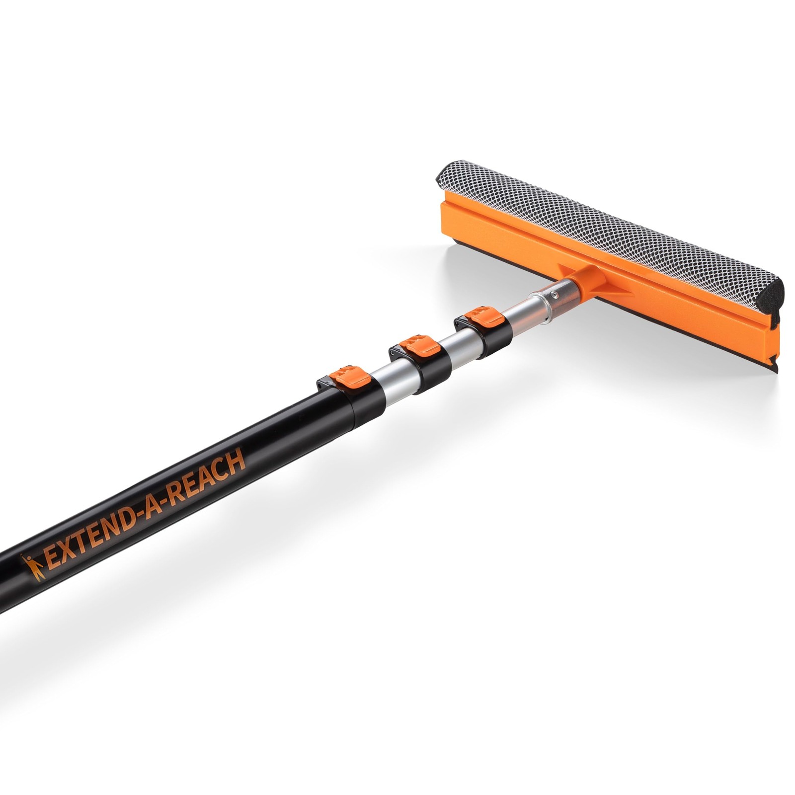 4-12 ft Window Washer Squeegee Kit with Extension Pole (20+ Foot Reach) // Lo…