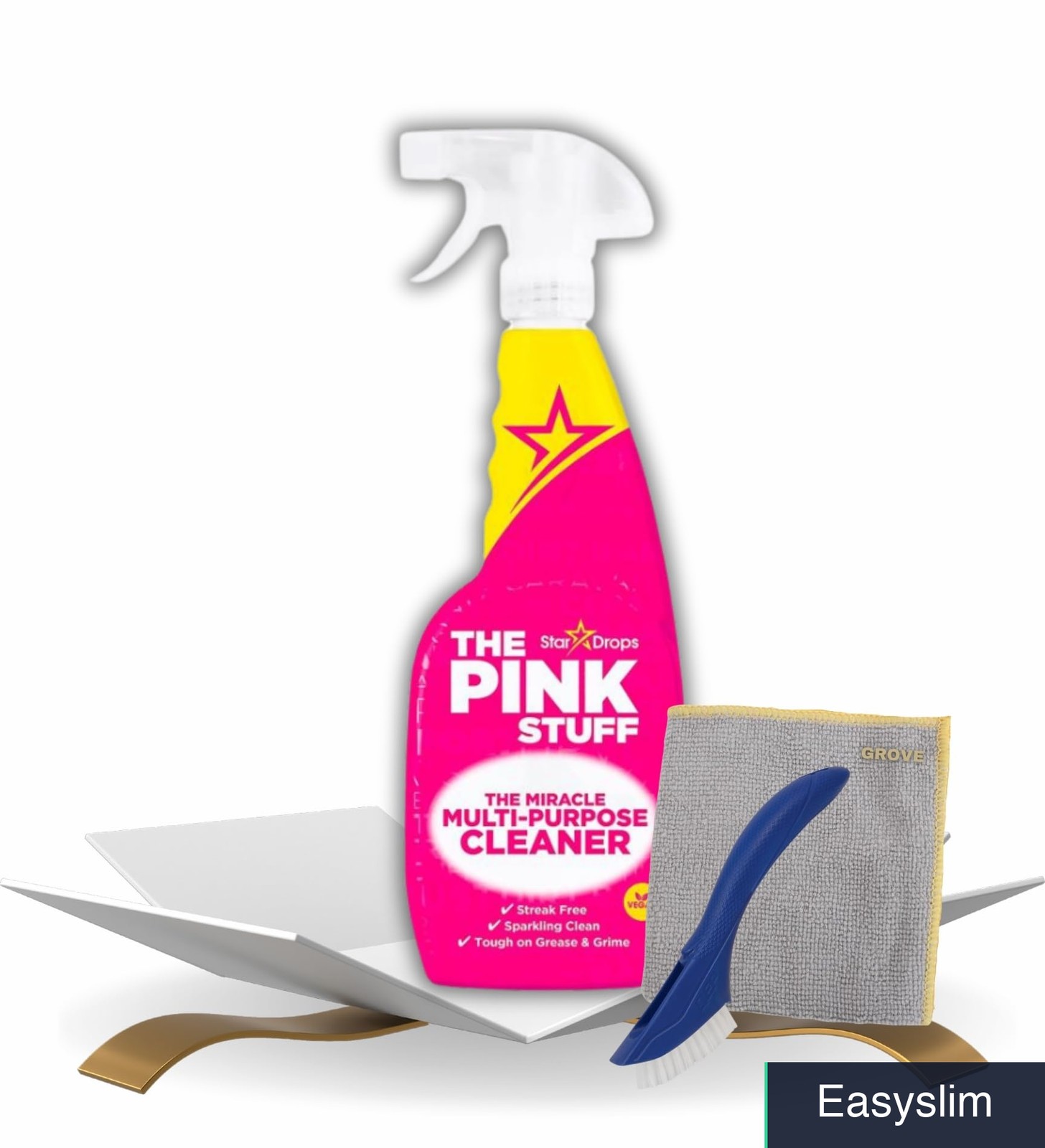 Multi-Purpose Cleaner Bundle, Pink, 25.4 oz, Fruity, Microfiber, Brush