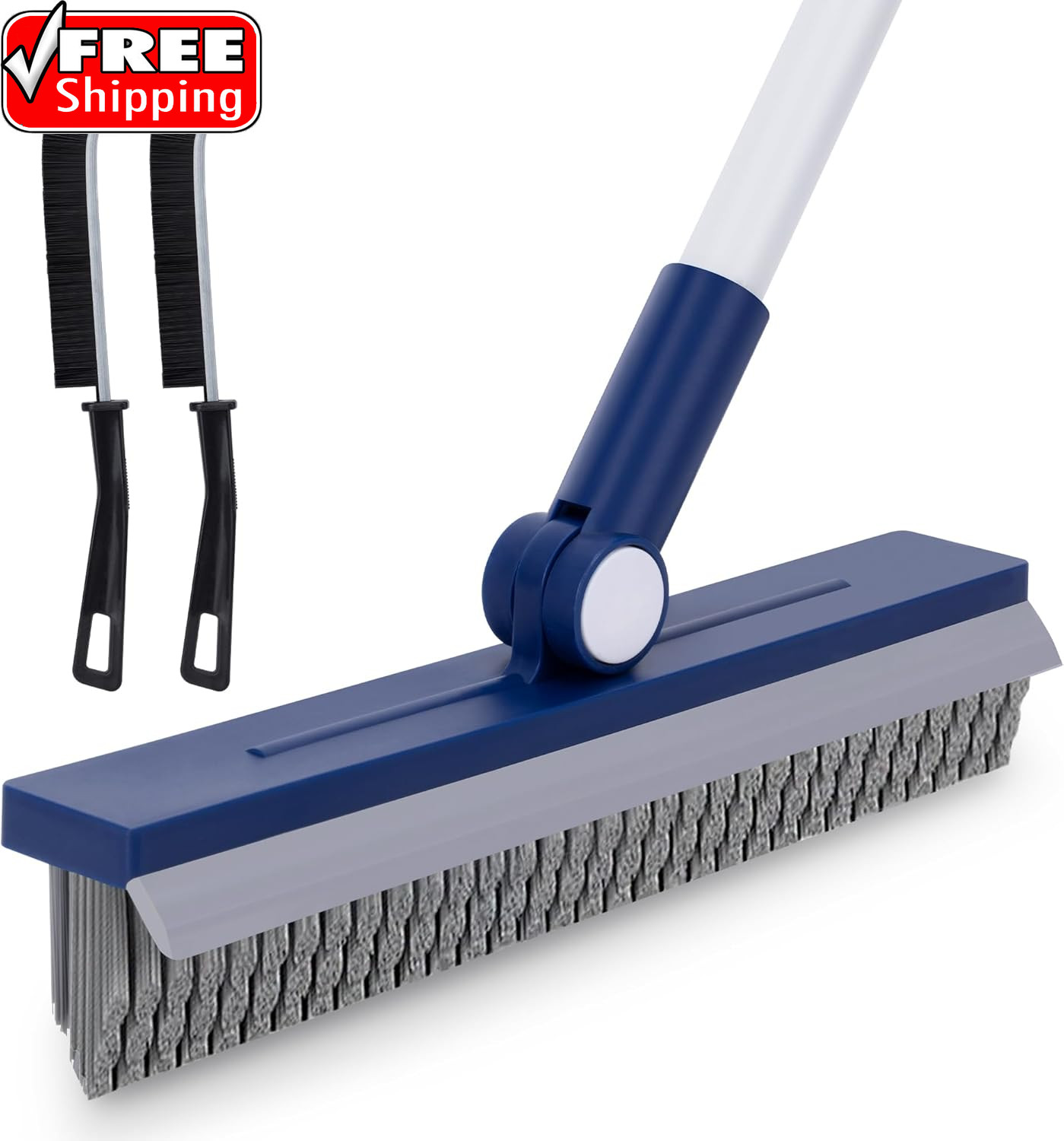 Grout Brush with Long Handle, Grout Cleaner Brush for Tile Floors, Stiff Bristle