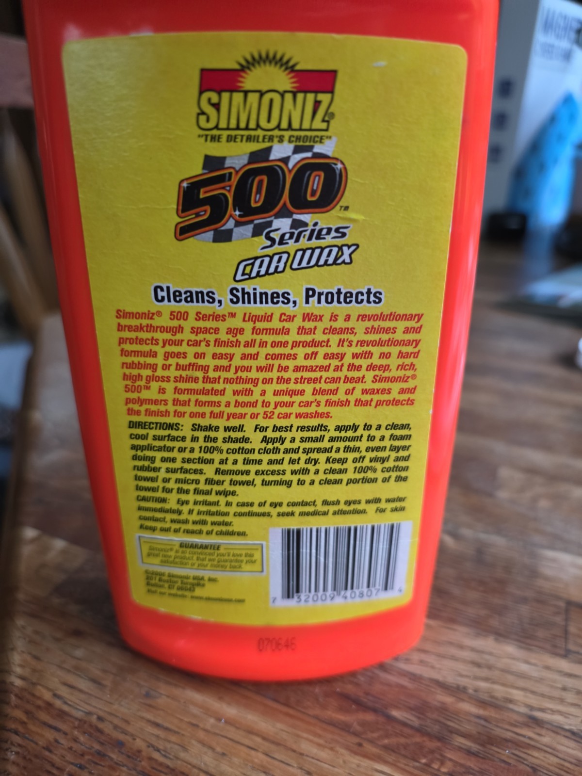 Vintage NEW Unopened SIMONIZ 500 Series Easy On & Off Liquid Car Wax 16 Fl. Oz