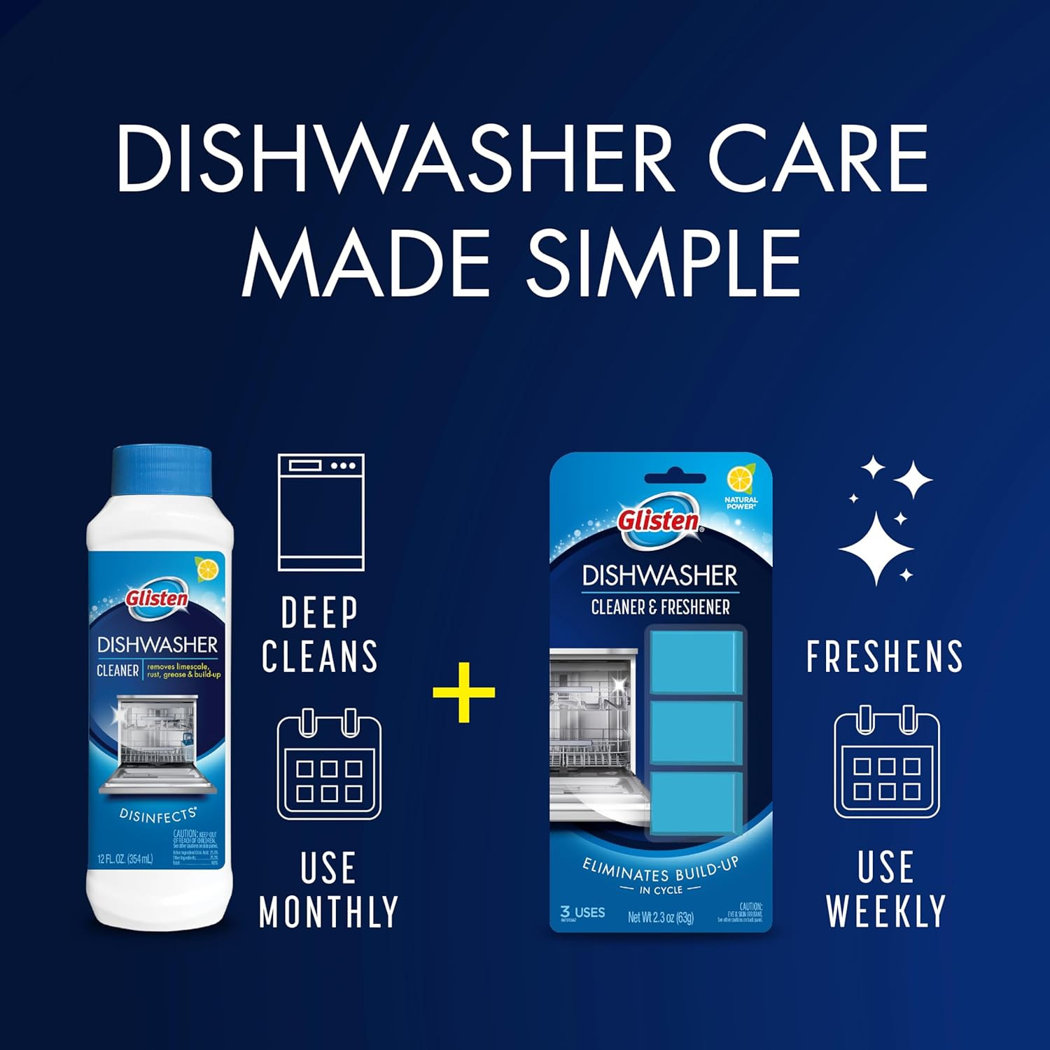 Dishwasher Cleaner and Freshener Deodorizer, Cleans and Freshens during Wash Cyc