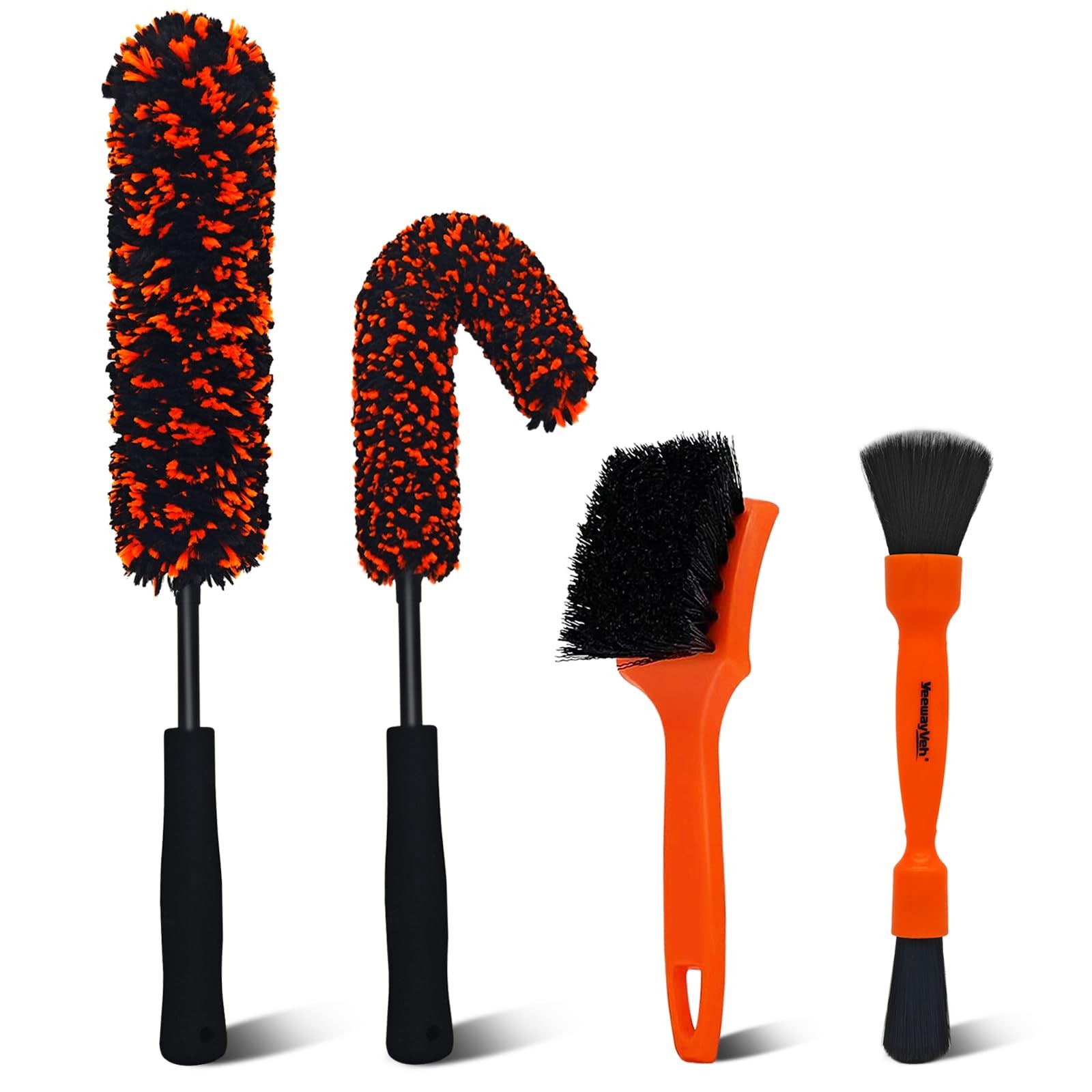 4PCS Car Wheel Cleaning Kit, 2-Size Bendable Microfiber Wool Wheel Brush Set,…
