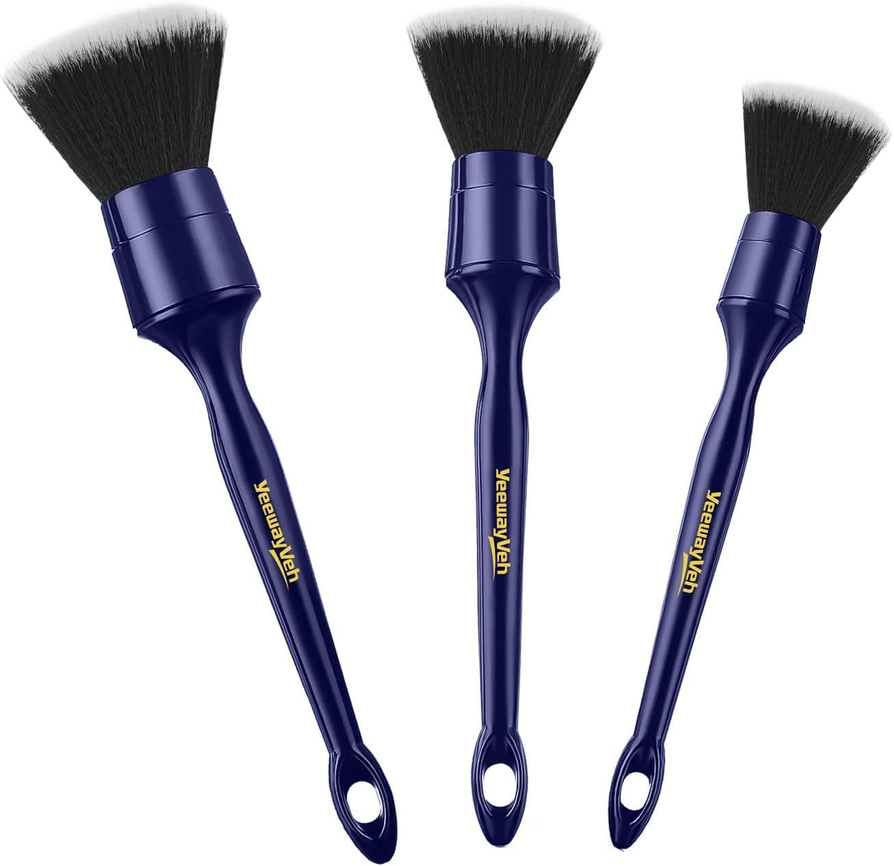 Car Detailing Brush Set, 3 Pack Ultra Soft Boars Hair Detailing Brushes for