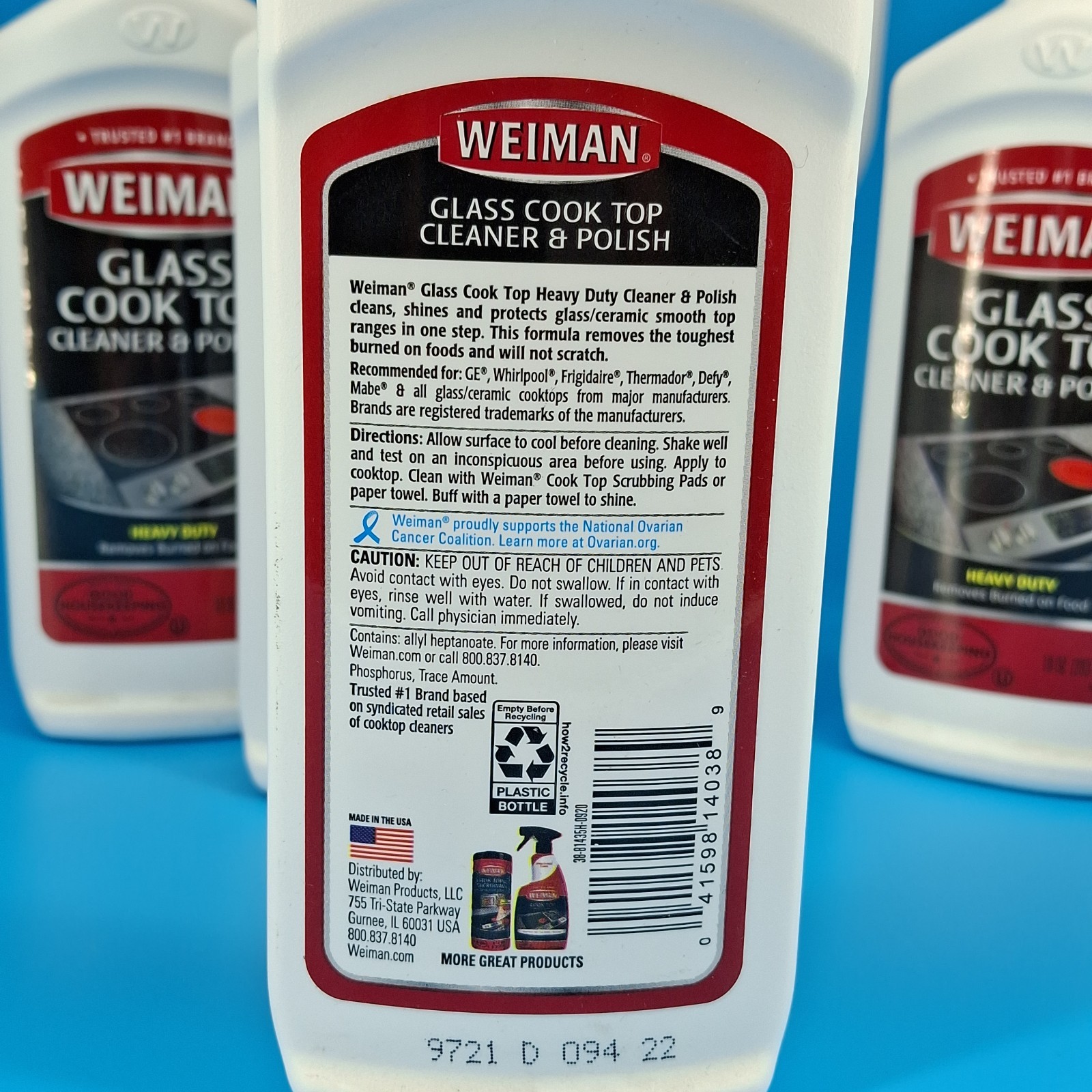6 New Weiman Glass Cook Top Cleaner & Polish (Heavy Duty) (each) 10oz./283g..