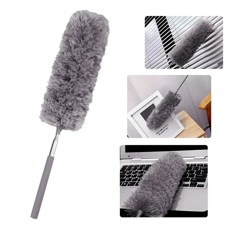 Microfiber Duster Soft Feather Dusting Brush Extendable Household Cleaning Tool