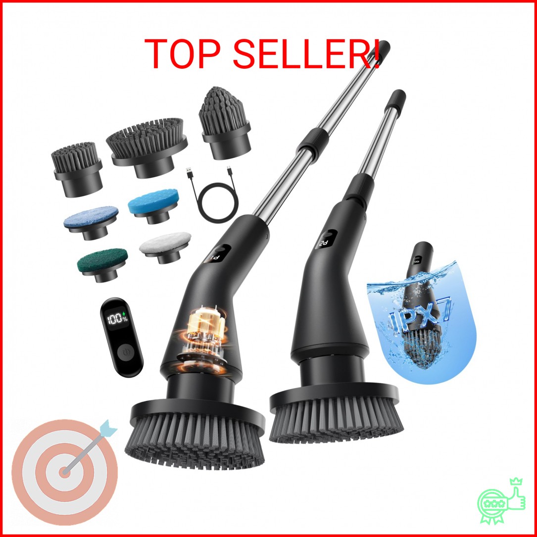 Leebein Electric Spin Scrubber, 2026 Upgraded Cordless Cleaning Brush Bathroom S