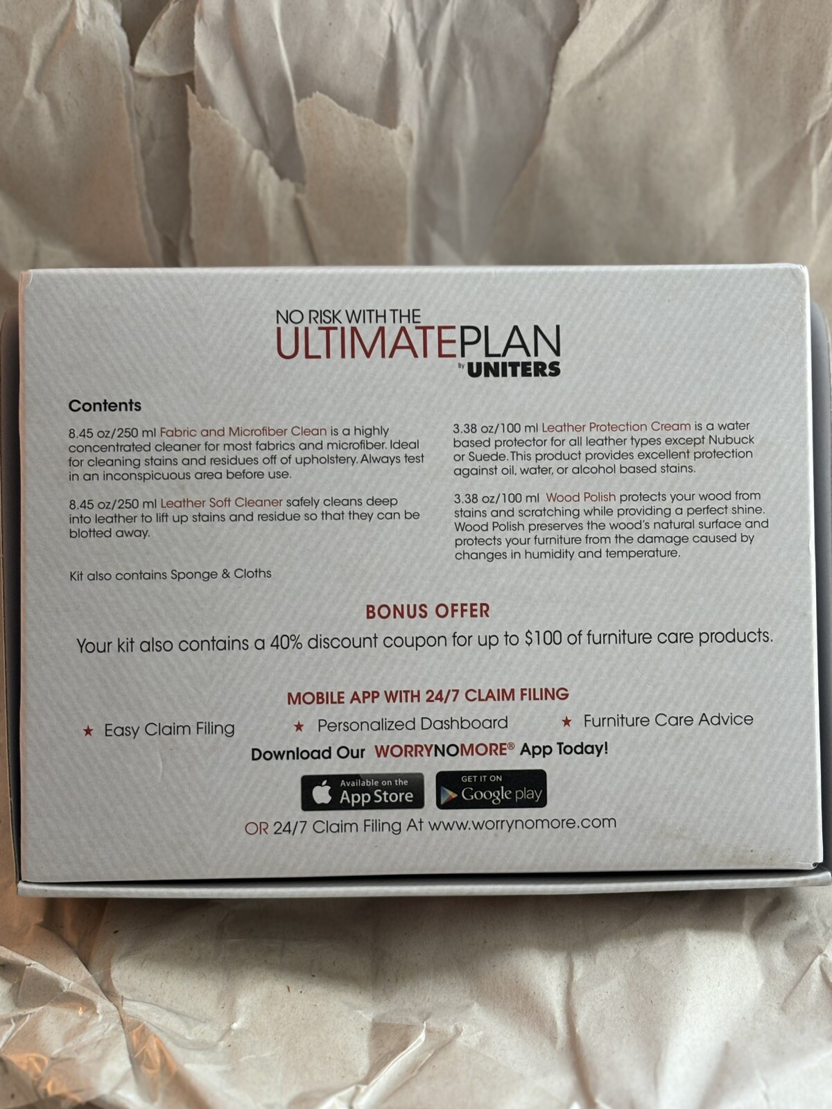 ULTIMATE PLAN Furniture CLEANING KIT Leather Wood Fabric, Uniters, NEW