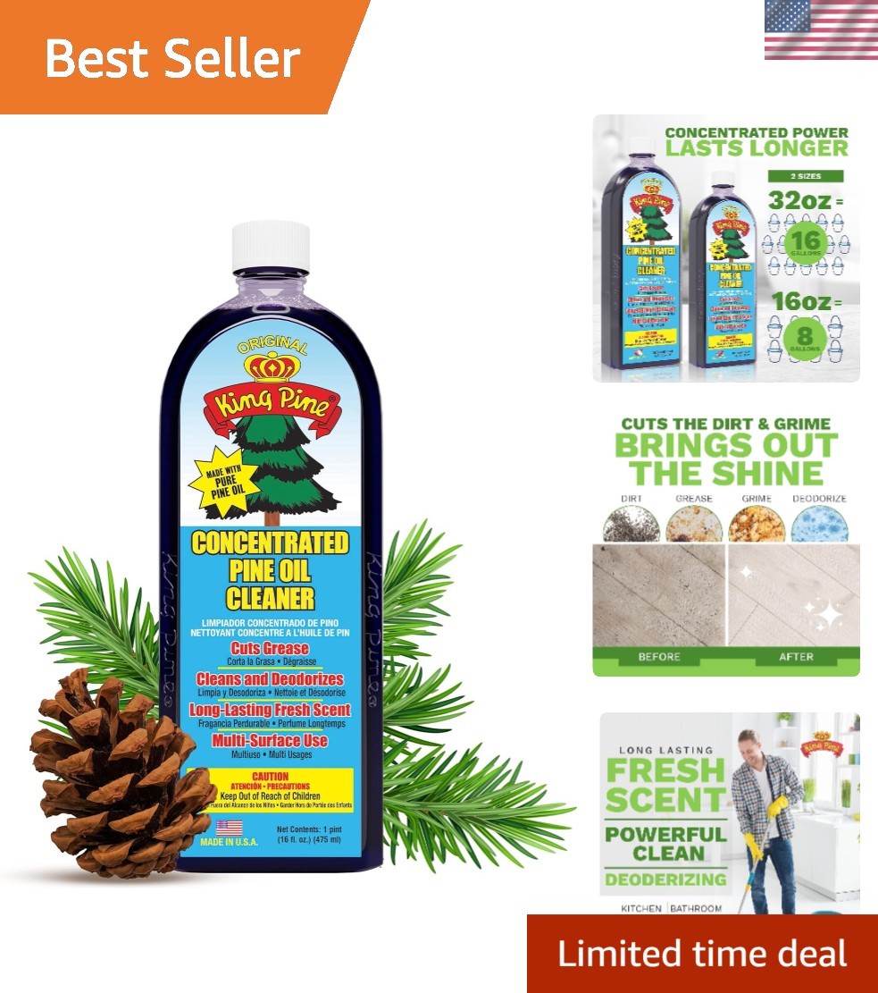 Industrial Strength Concentrated Pine Oil Cleaner – Multi-Surface, 16 Fl Oz