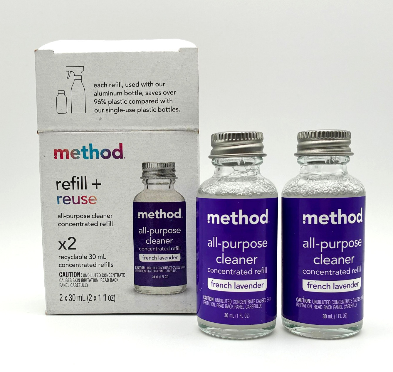 Method French Lavender Concentrated All Purpose Cleaner Refill – 1 oz bottles x2