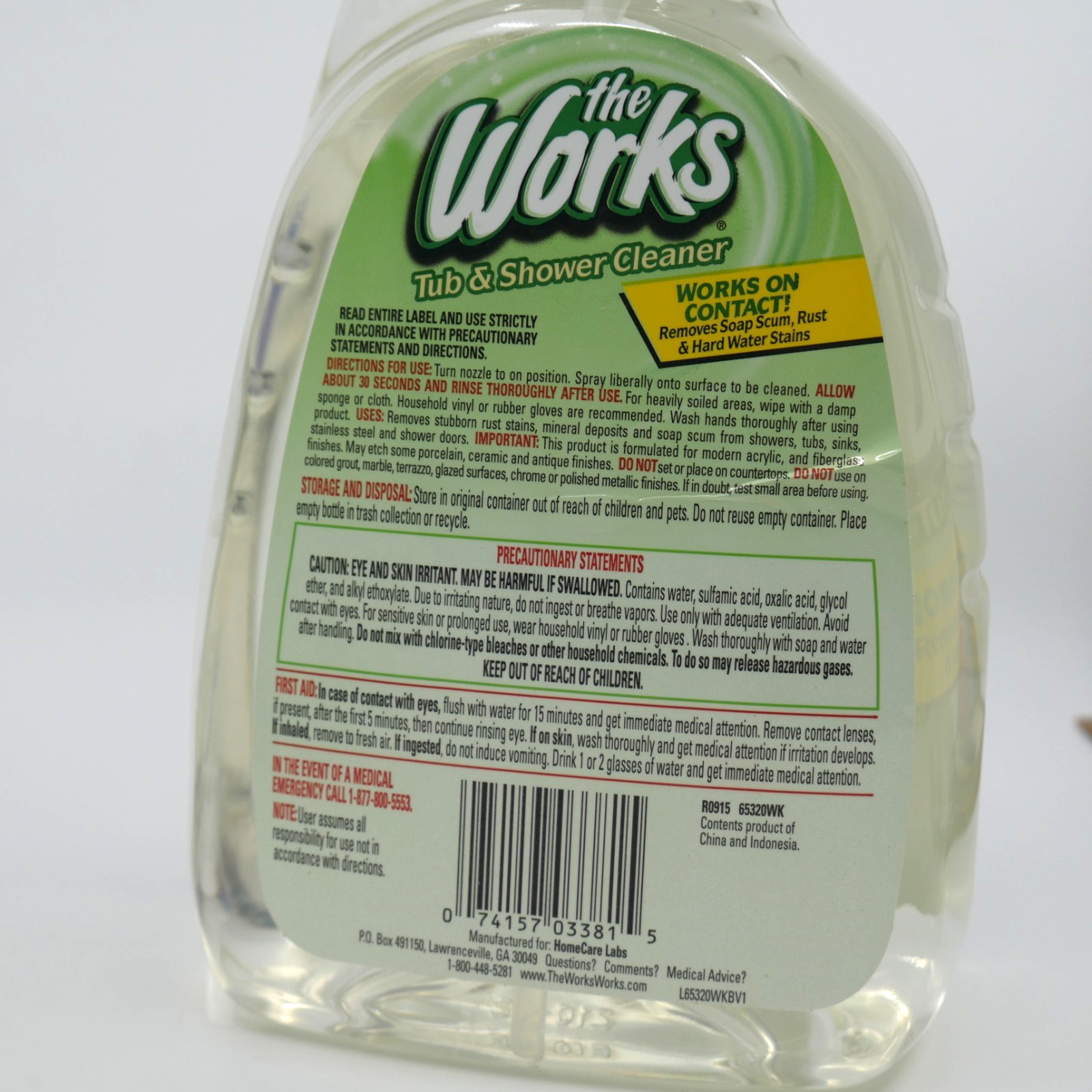 The Works Tub & Shower Cleaner Spray 32 oz 1 Bottle