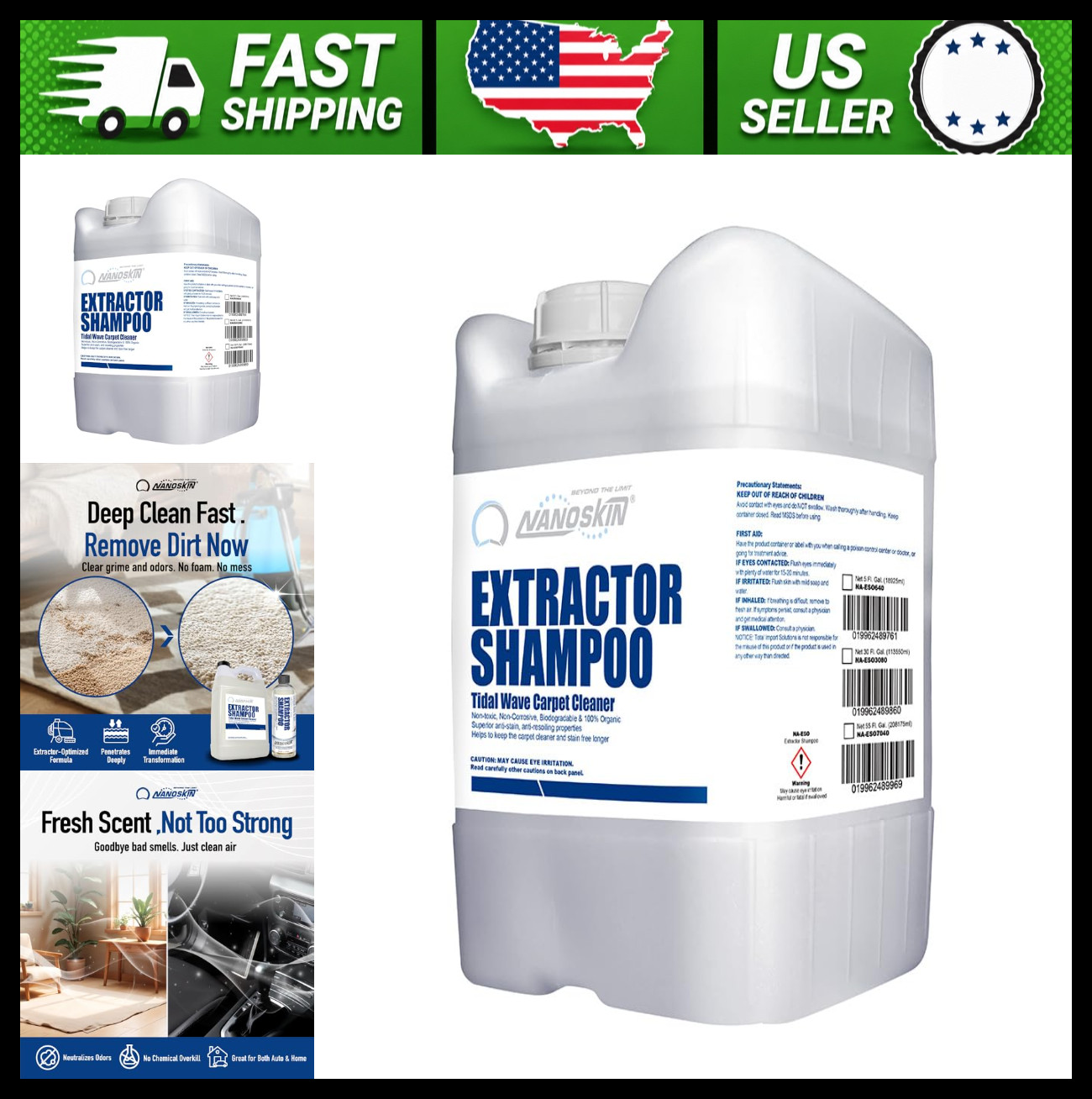 Nanoskin Low Foaming Carpet Cleaner 5 Gallon Upholstery Stain Remover
