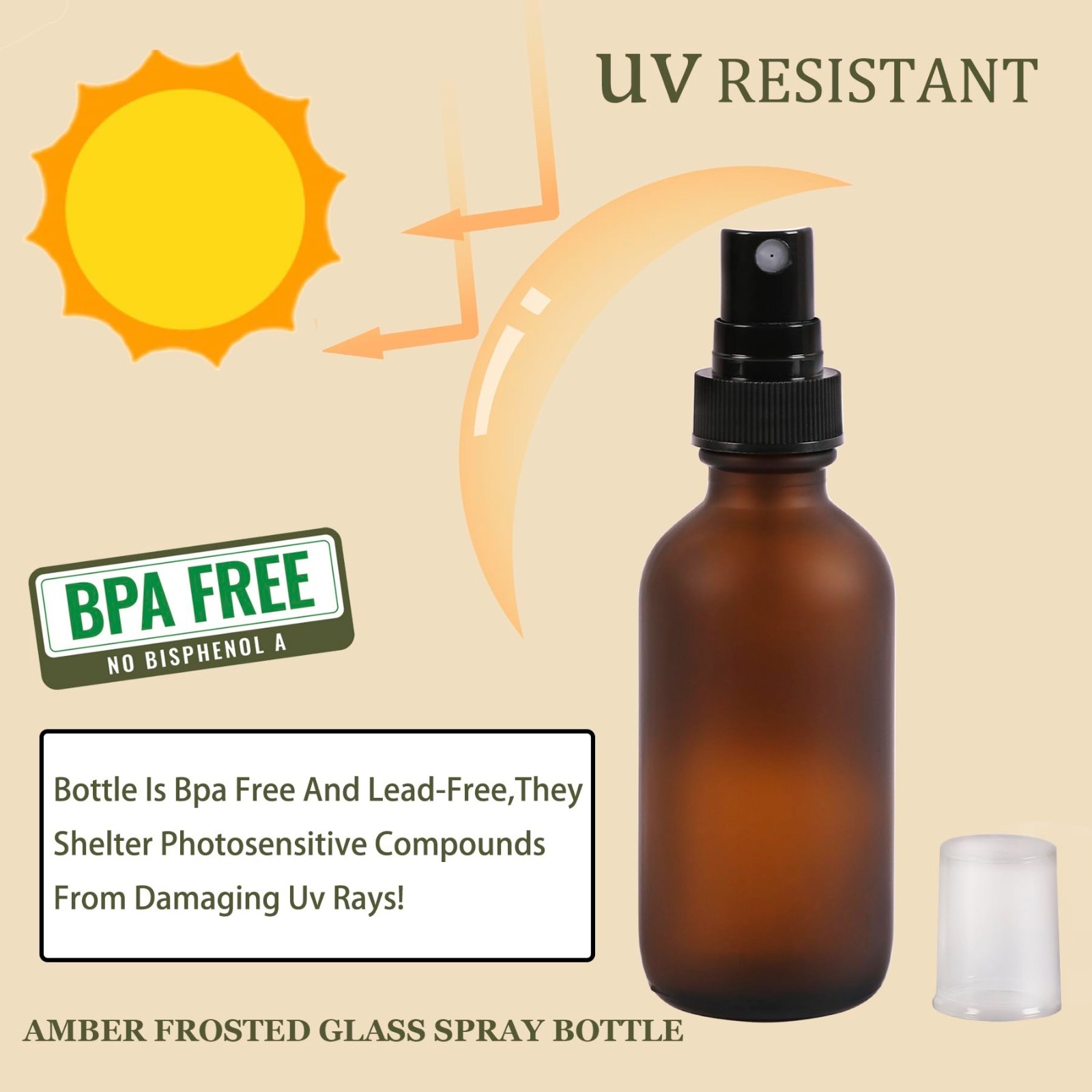 48 Pack Green Glass Mini Spray Bottles 2 oz – Fine Mist Refillable Containers fo