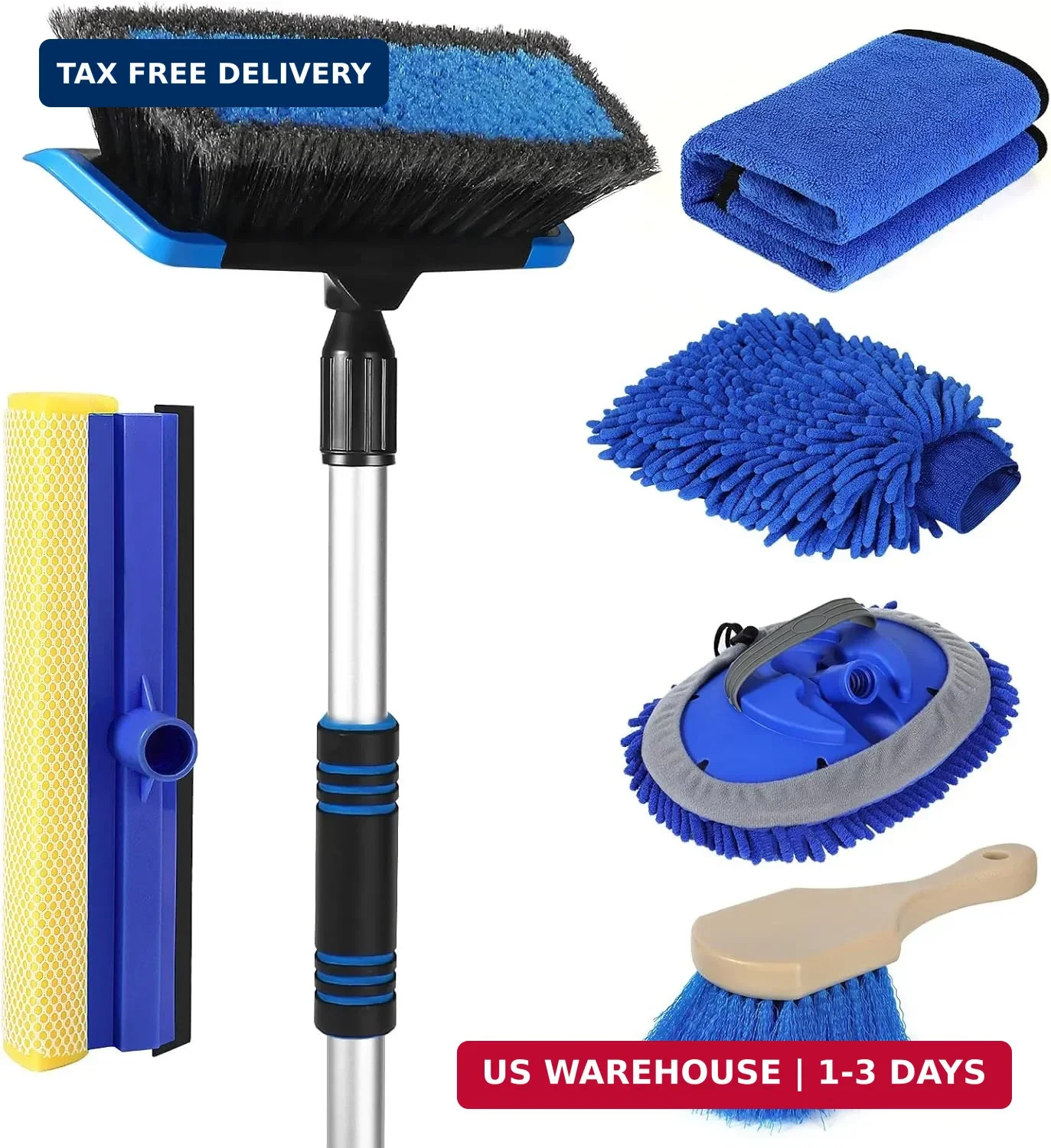 Wontolf 62” Car Wash Brush with Long Handle, Scratch-Free Soft Bristles Sturdy