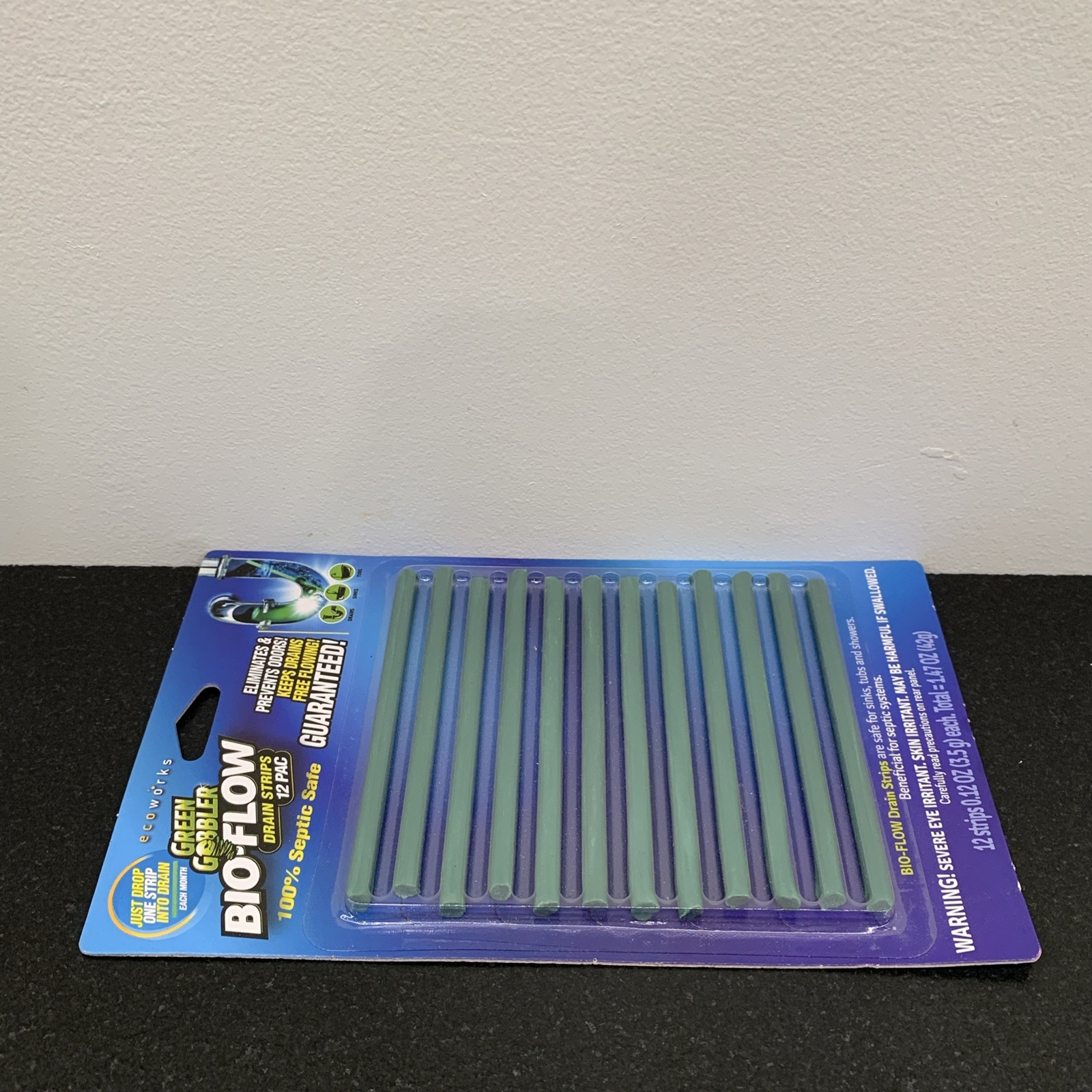 Green Gobbler BIO-FLOW Drain Strips – 12 PAC Drain Cleaner & Deodorizer Ecoworks