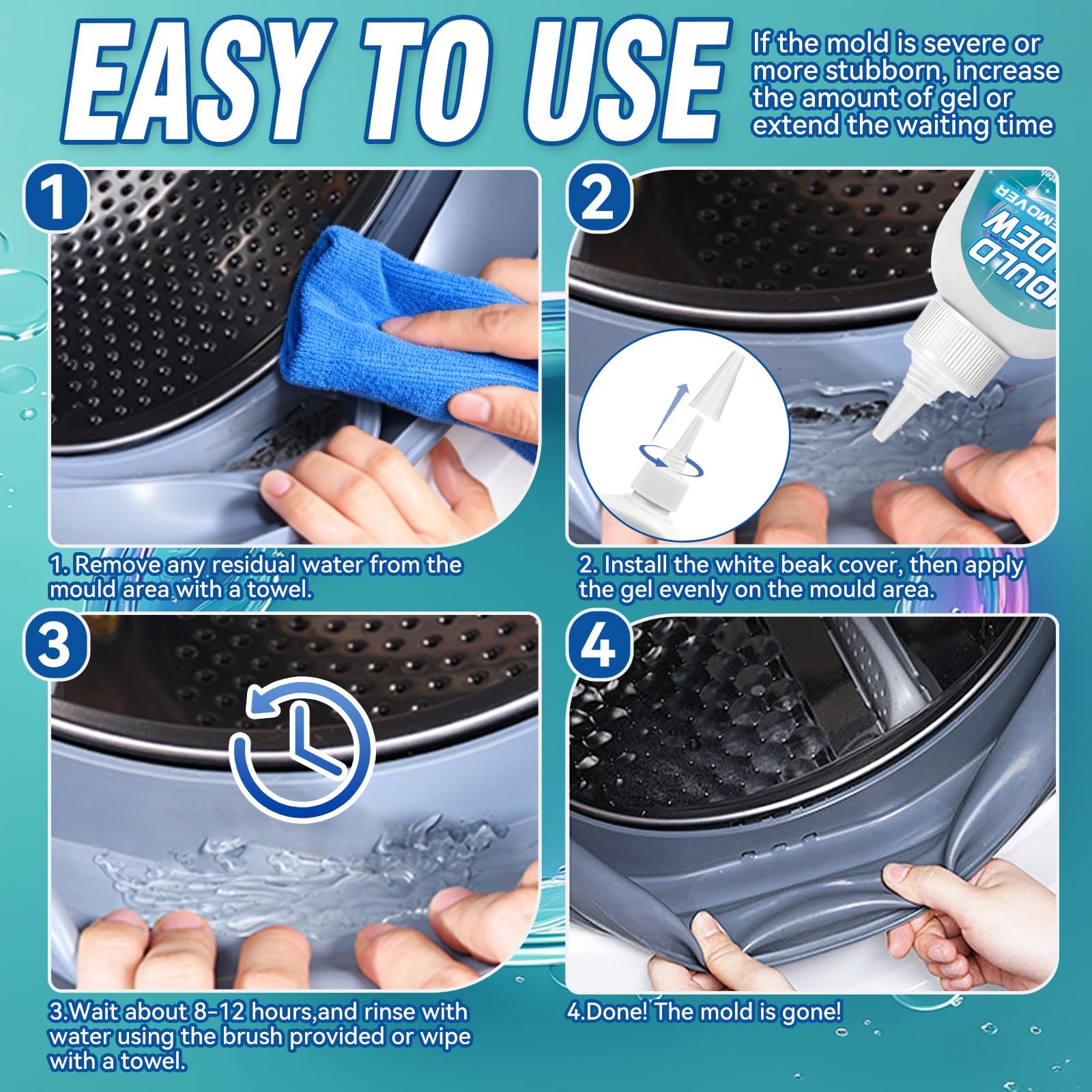 Home Stain Remover Gel 8 Fl Oz Heavy Duty Stain Cleaner for Washing Machine Seal
