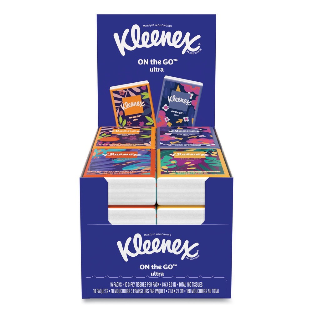 Kleenex 54635 On The Go Packs Facial Tissues – Wht 10/Pch 16 Pch/PK 6 PK/CT New