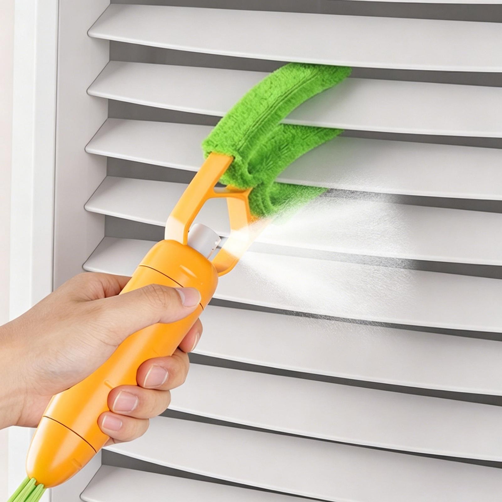 Carrot-Shaped Blind Cleaner Detachable with Microfiber Sleeve for Window AC Vent