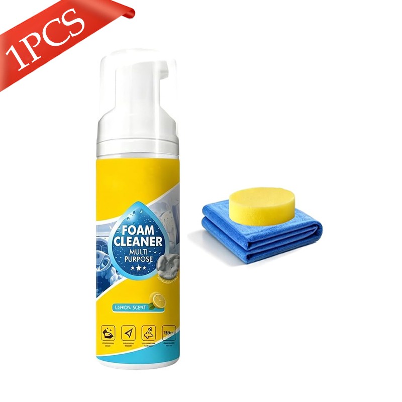 3X 4-in-1 Multi-Enzyme Foam Cleaner,All-Purpose Spray 5oz with Sponge&Towel