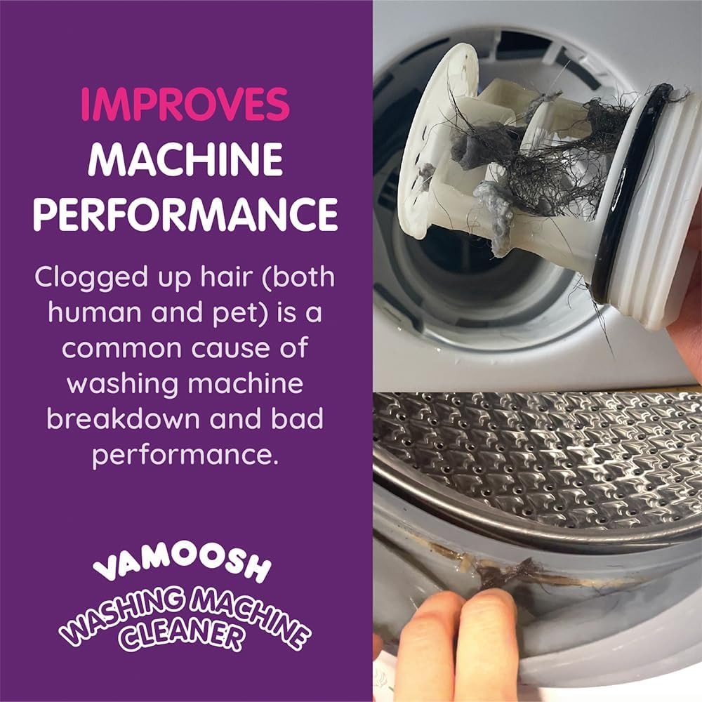 6-In-1 Washing Machine Cleaner | Dissolves Pet Hair | Leaves No Residue | Remove
