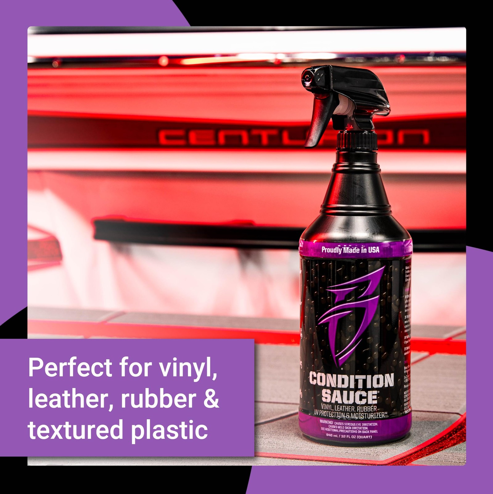 Interior Moisturizer Conditioner UV Protect Vinyl Leather Rubber Boat RV