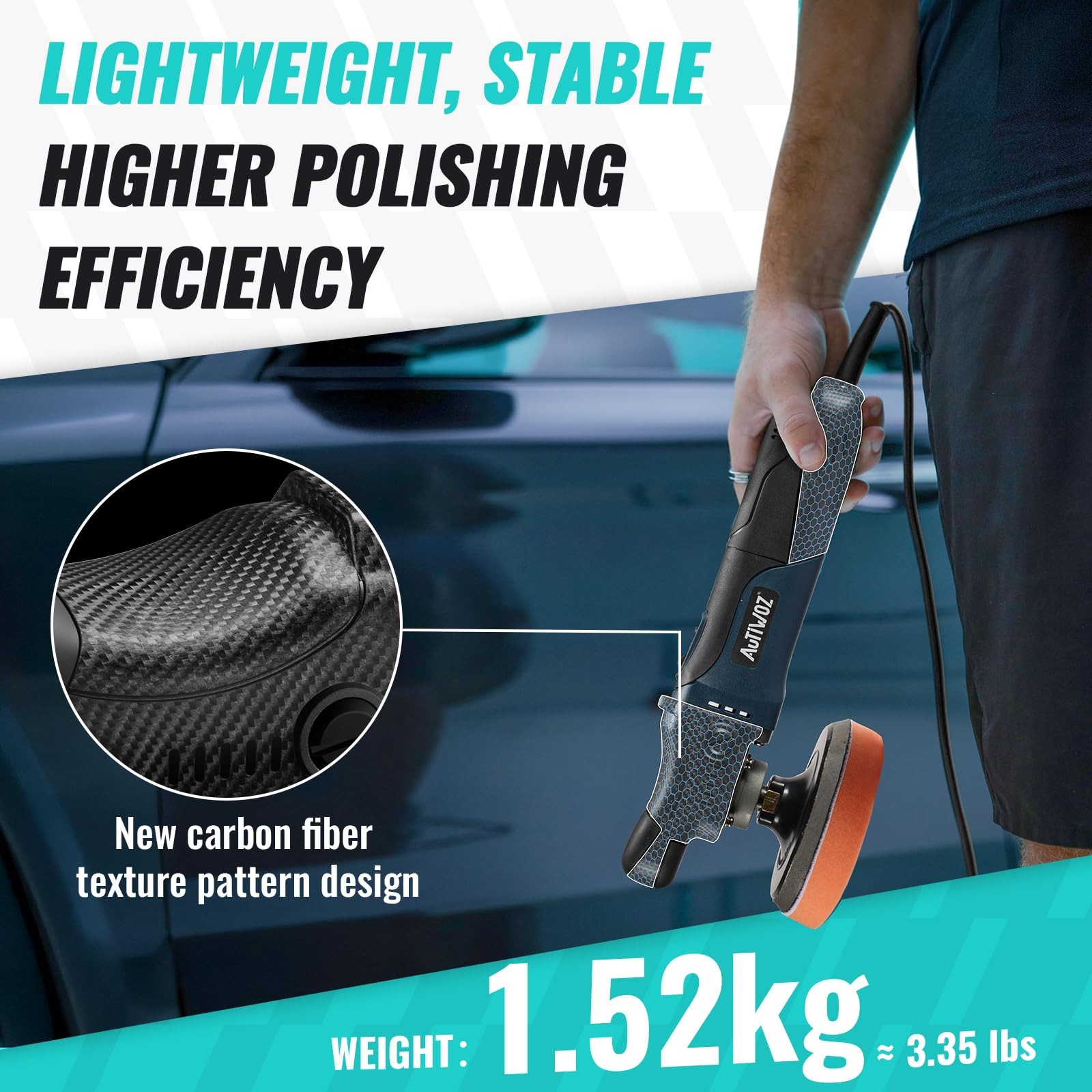 Car Polisher Buffer, 4 Inch/5 Inch Rotary Car Buffer Polisher 6 Variable Spee…