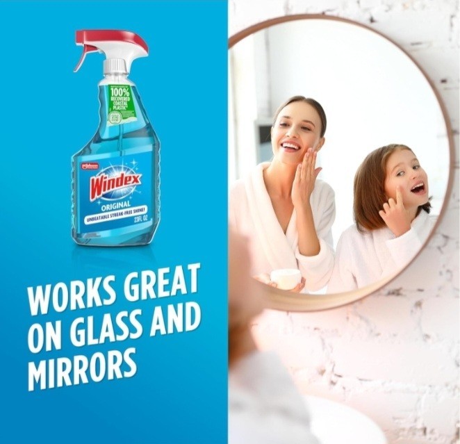 Windex Glass and Window Cleaner Spray Bottle, Original Blue, 23 fl oz