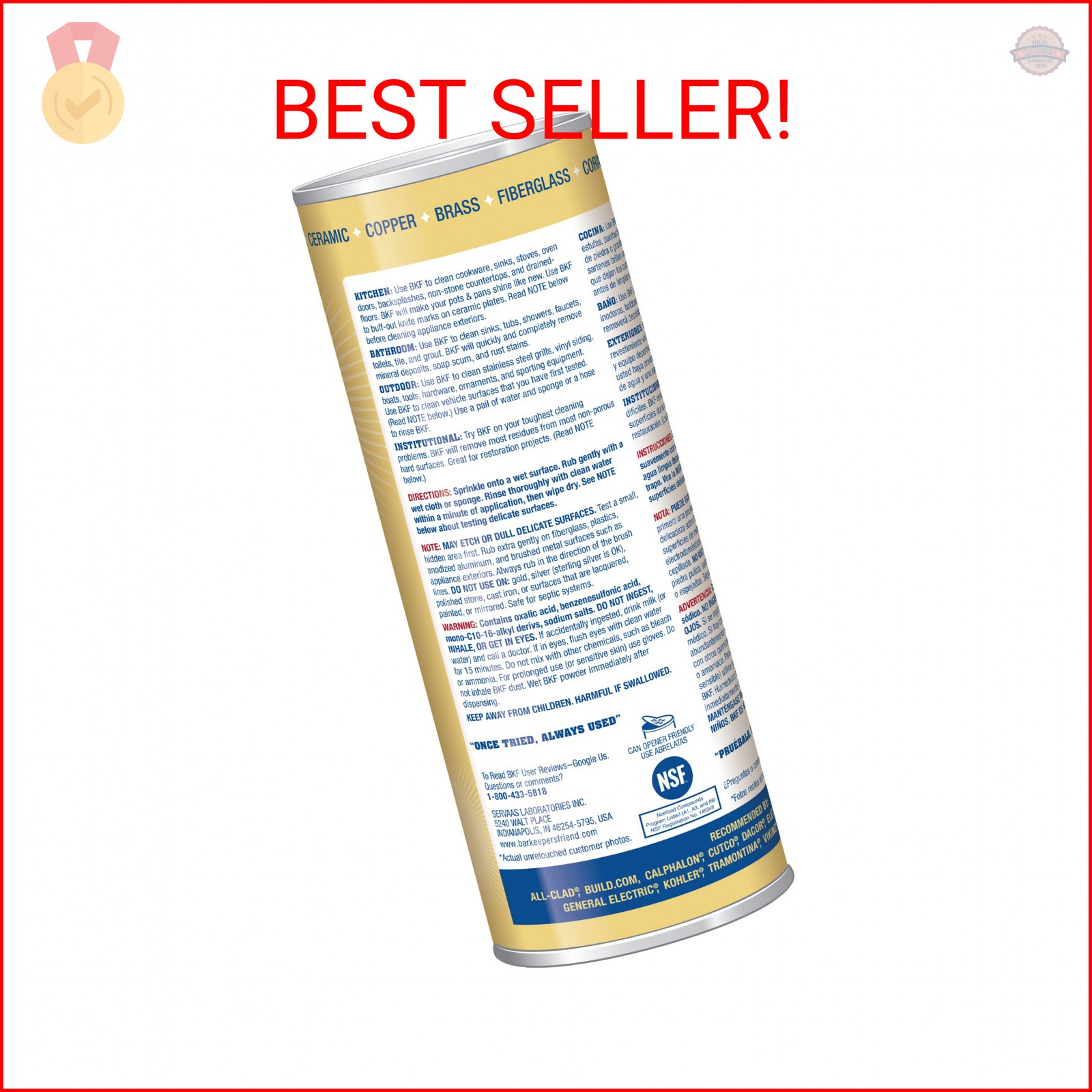 Bar Keeper’s Friend Multi Purpose Household Cleaner – 21 oz Can