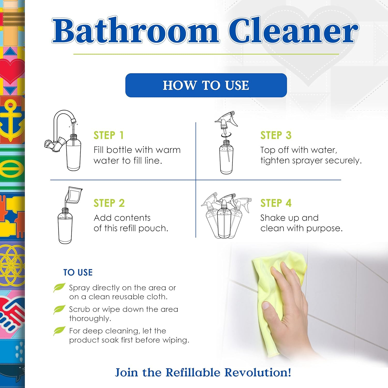 All Natural Non-Toxic Bathroom Cleaner Spray Kit, Organic Bath & Tile Cleaning S