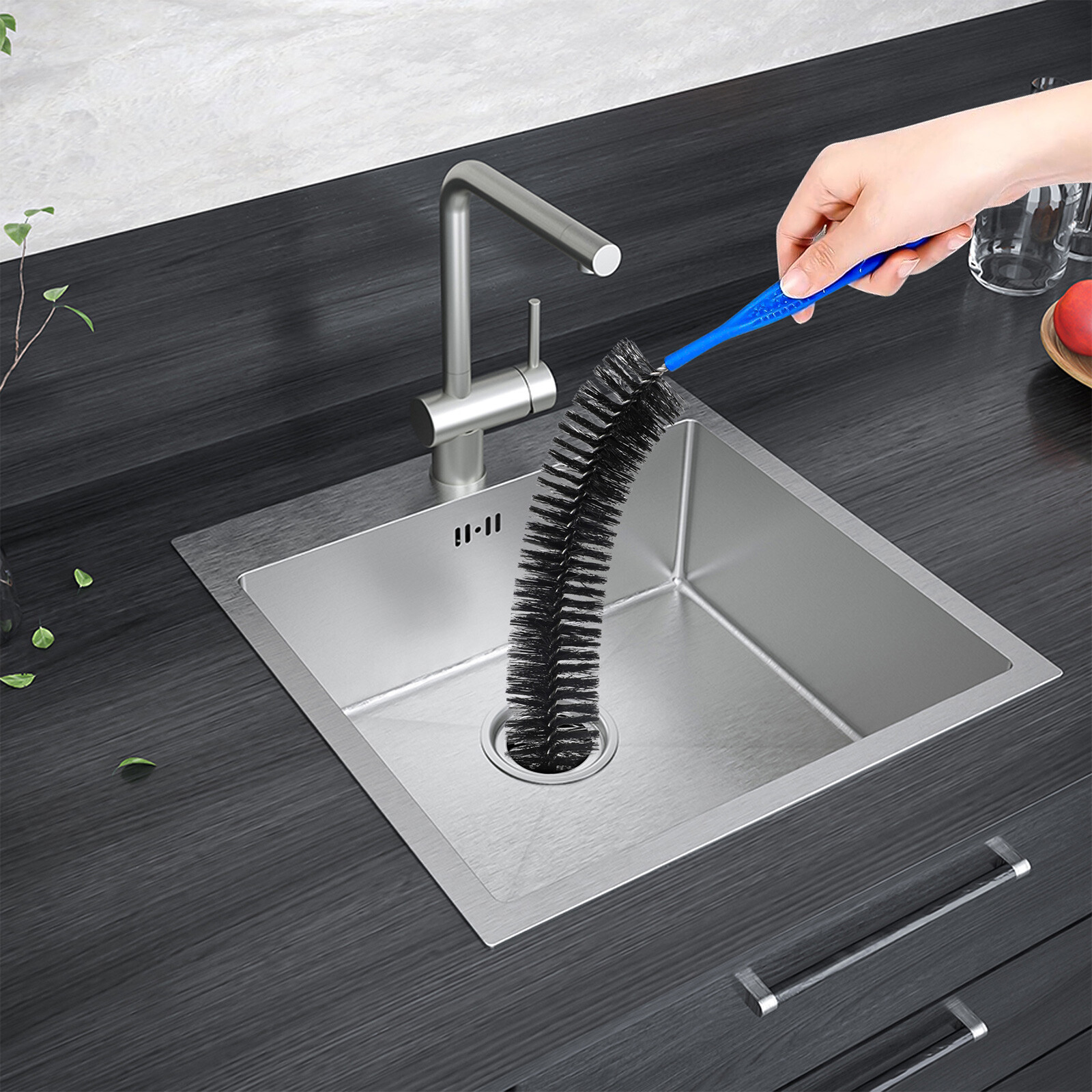 3PCS Bendable Drain Hair Cleaner Brush Long Pipe Sink Sewer Cleaning Dredge Tool