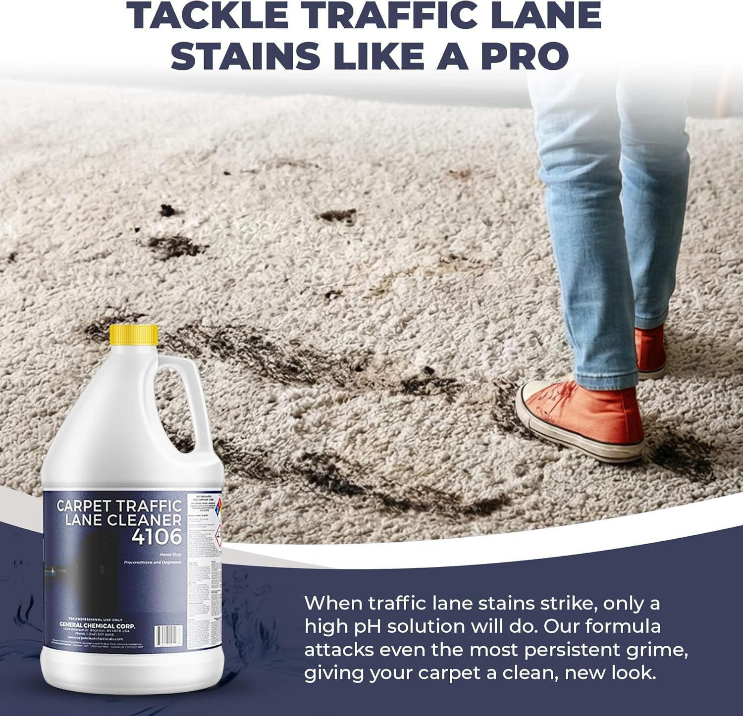 CarpetGeneral Carpet Traffic Cleaner 4106 – Restore Traffic Lanes – 1 GAL