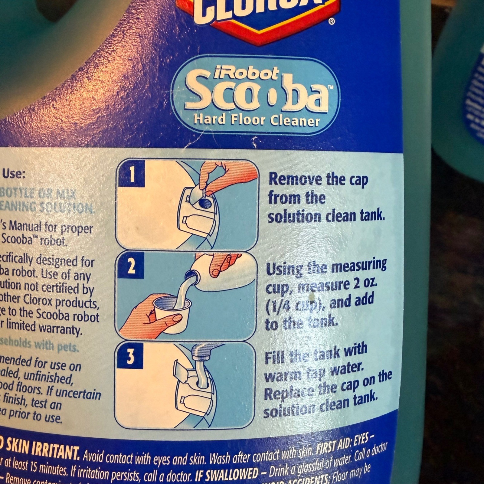 Lot of 2 Clorox iRobot Scooba Hard Floor Cleaner 32oz Sealed Hardwood 1 Quart