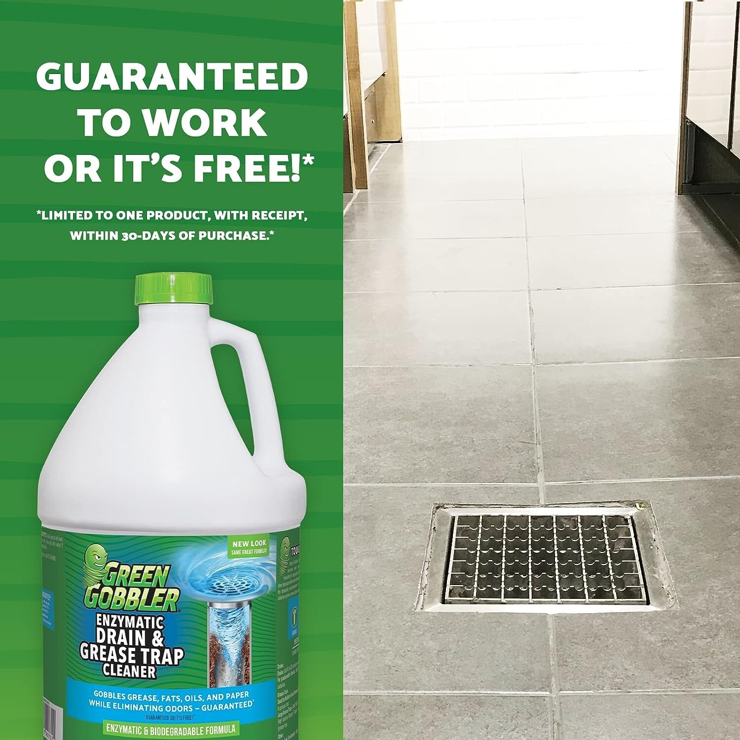 Enzyme Drain Cleaner – Controls Odors & Breaks Down Grease, Paper, Fat – 1 Ga…