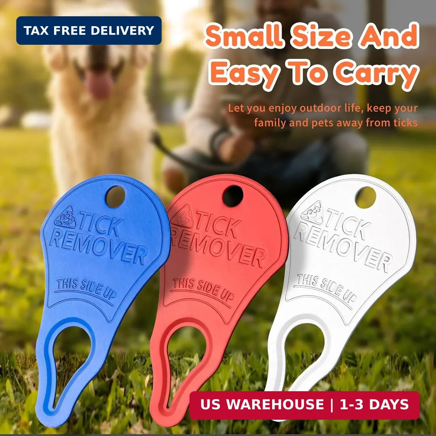 3 Pack Tick Remover Tool for Dogs Pets Humans Safe Outdoor Tick Key Essentials