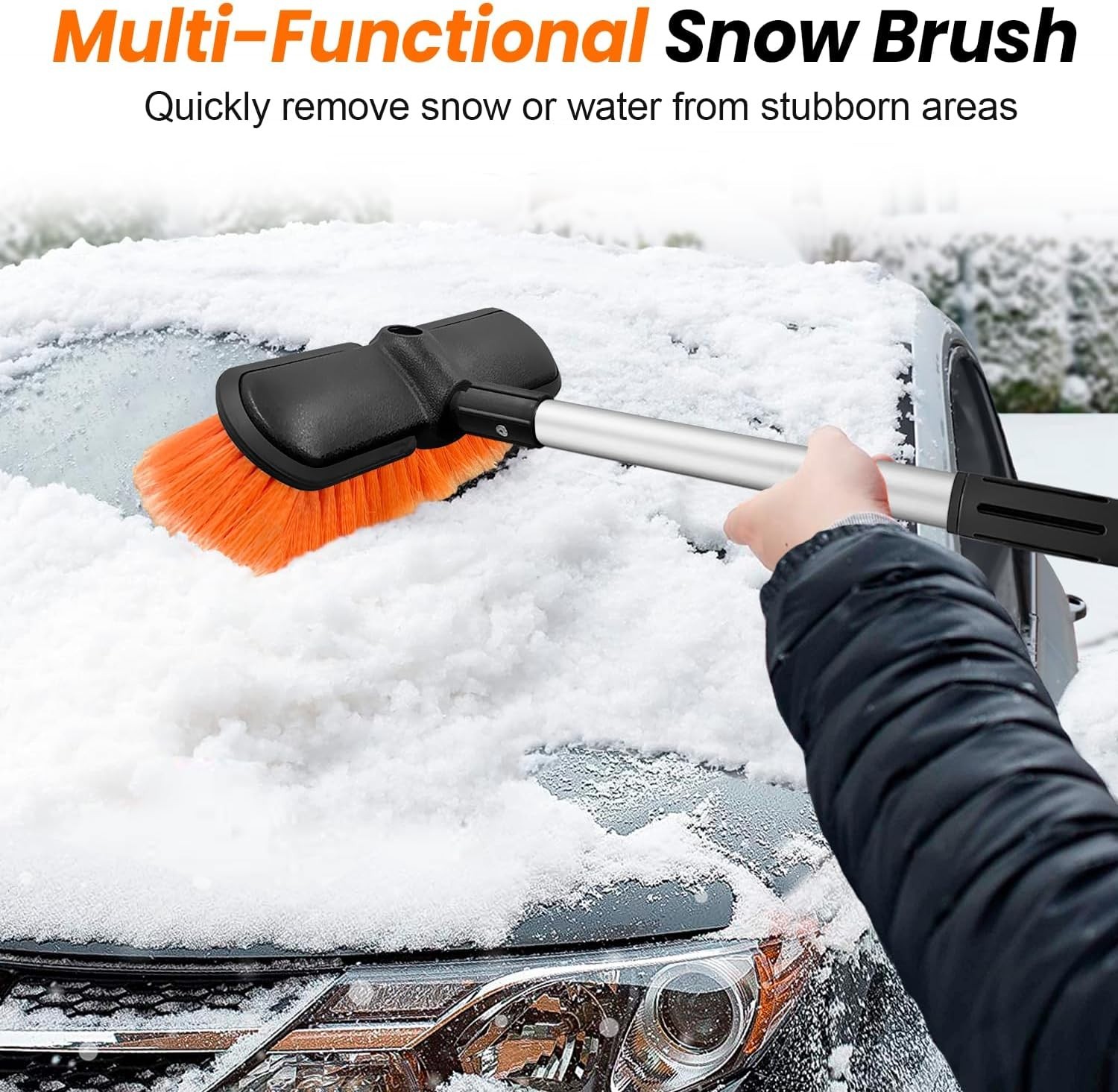 65″ Car Wash Brush with Extension Pole, Car Wash 10” Dip Soft Brush, No Scratch