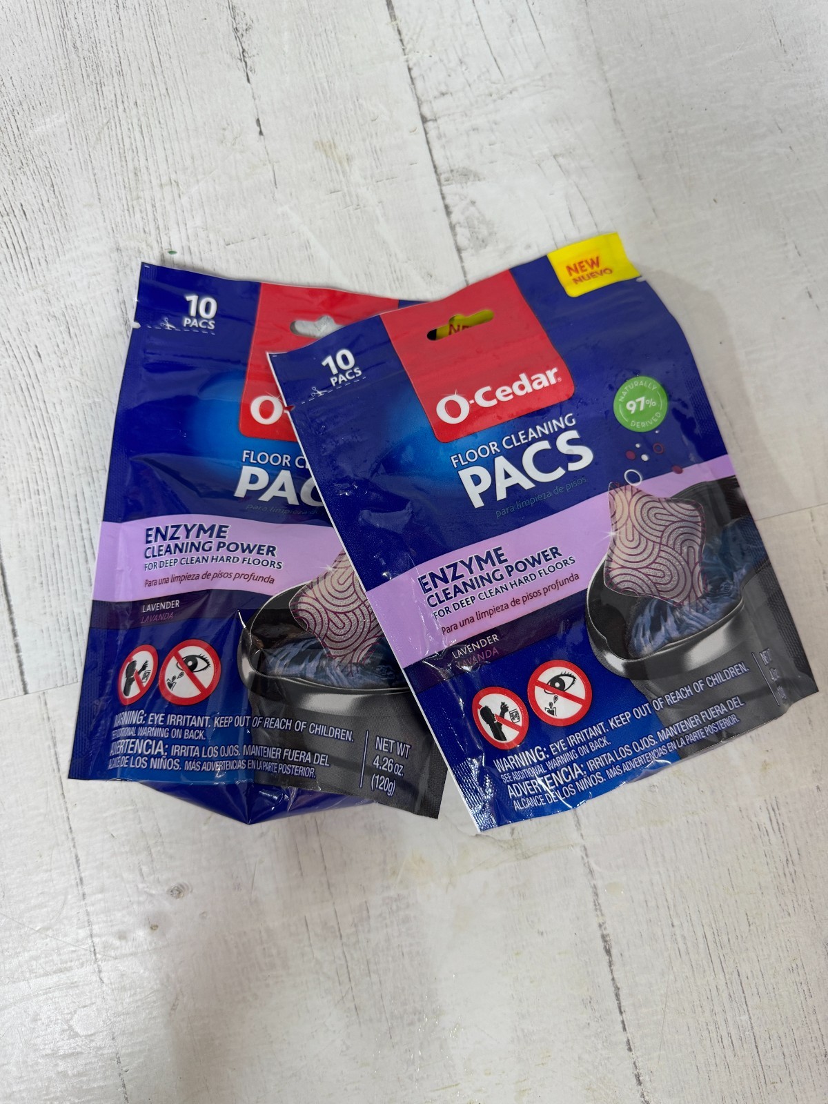 O Cedar PACS Hard Floor Cleaner, Lavender Scent (10 PACS Per Bag)