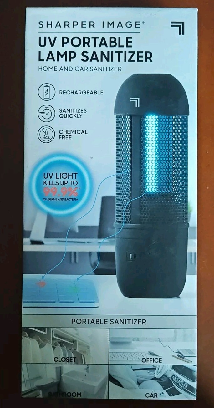 Sharper Image Home and Car Sanitizer Portable Lamp Black New in box