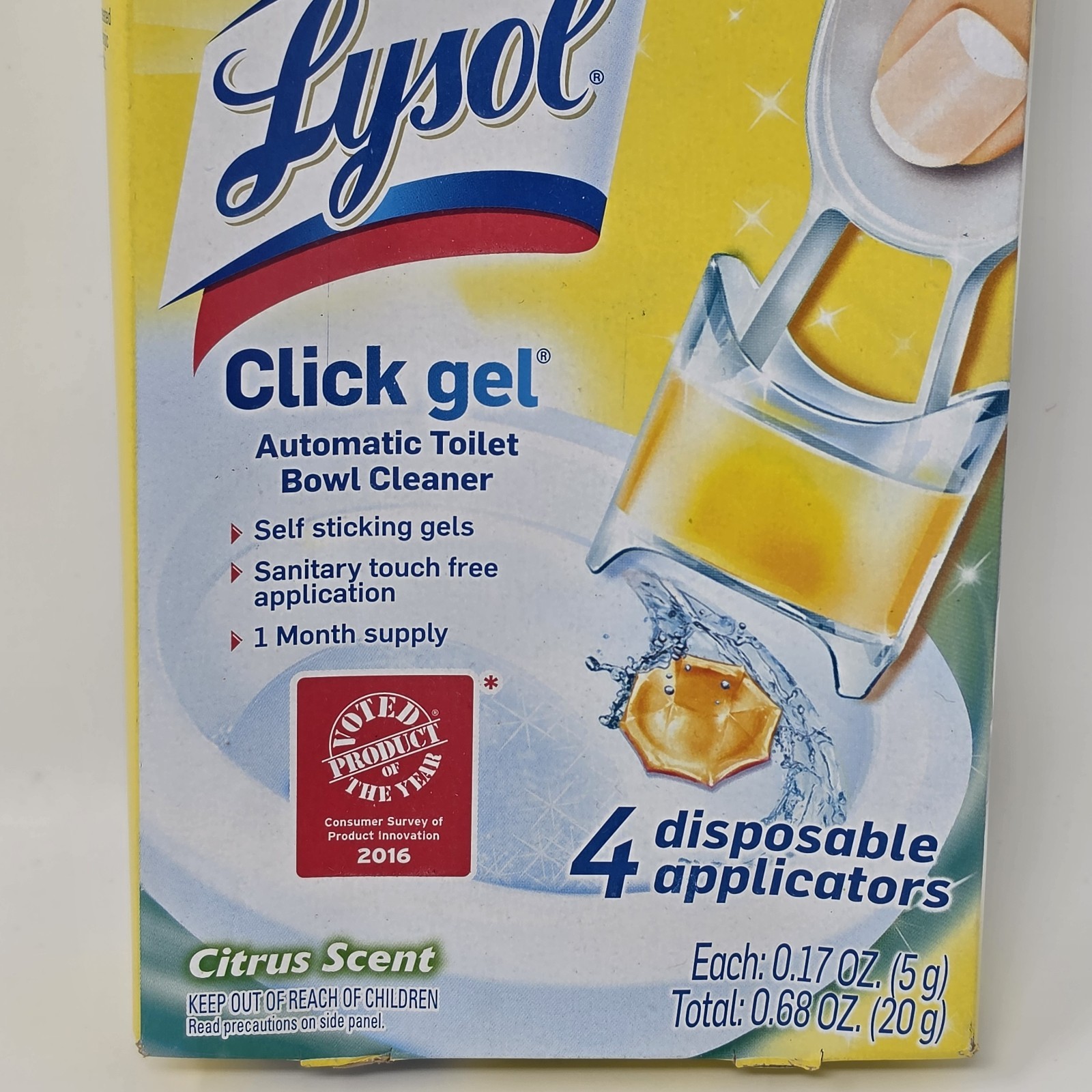2016 Sealed Lysol Click Gel Automatic Toilet Bowl Cleaner ~ Citrus Scent 4 Count