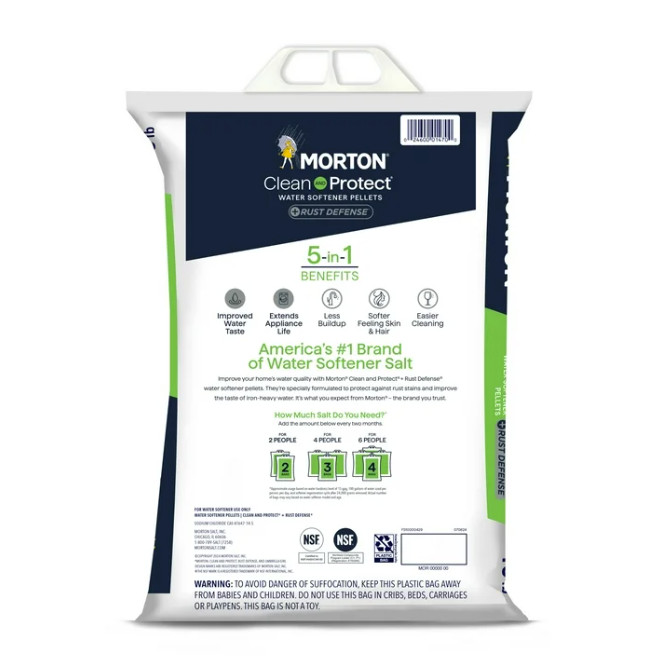 (4 pack) Morton® Clean and Protect Plus Rust Defense Water Softener Salt Pellets