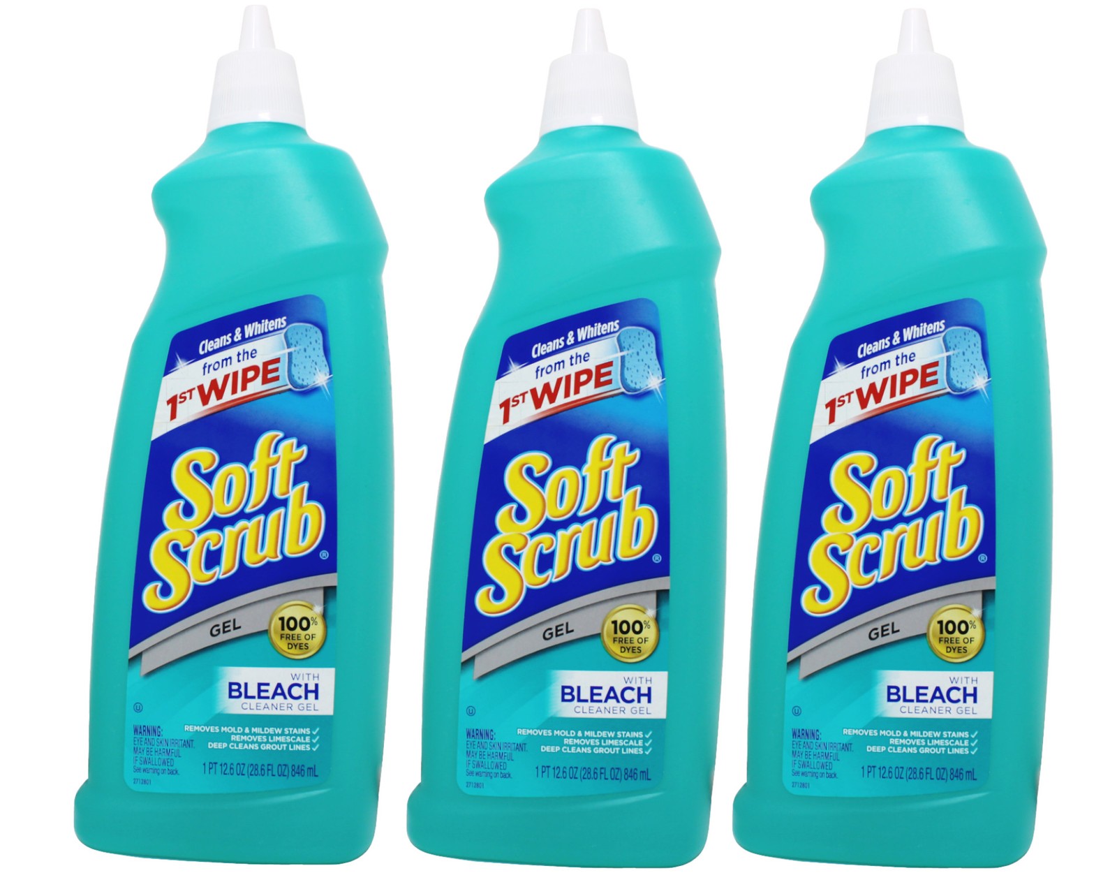 Soft Scrub Gel Cleaner With Bleach Removes Mold Mildew Stains 28.6 oz Pack of 3