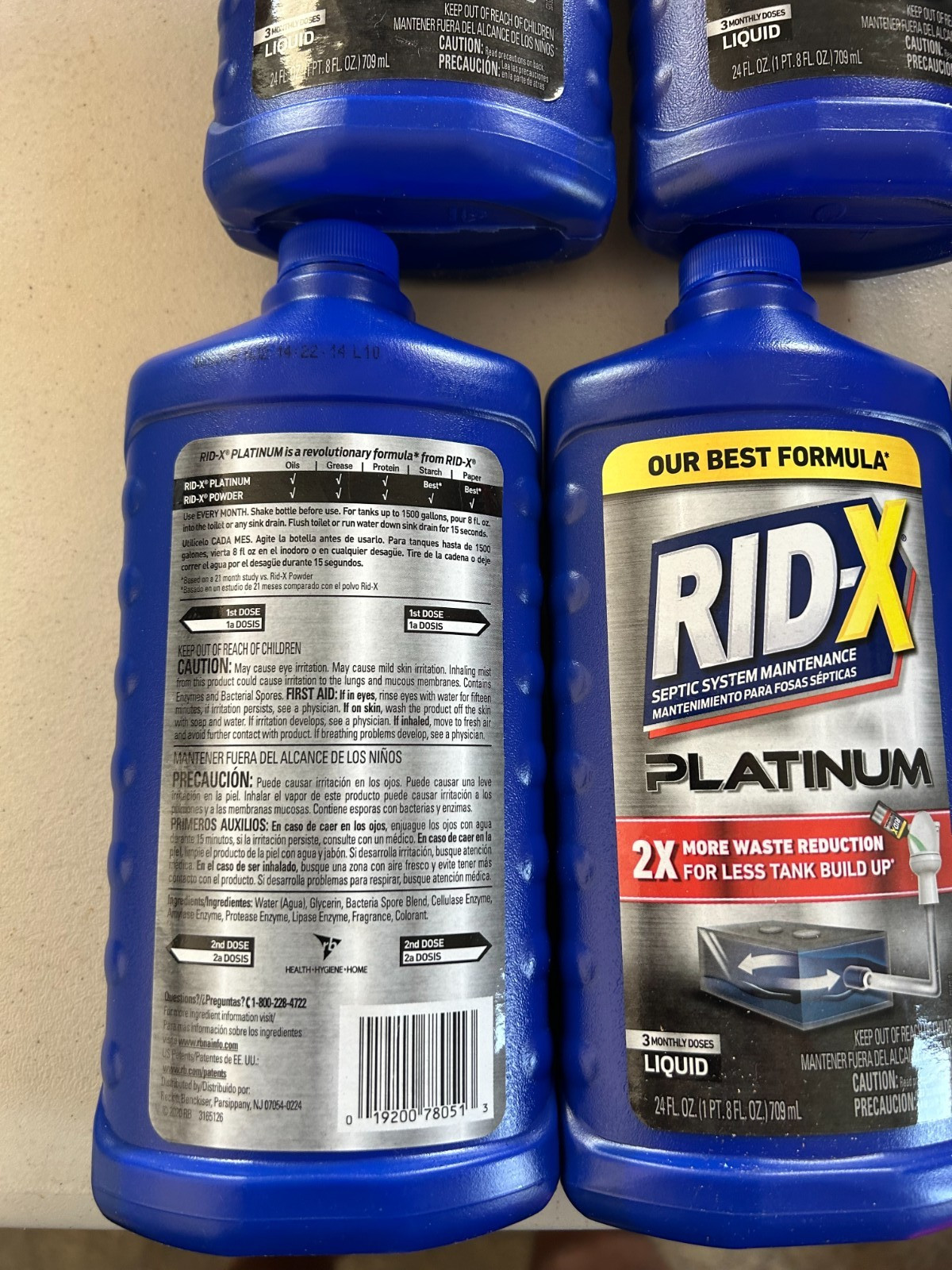 6-PACK LOT Rid-X Septic Tank Treatment Platinum Liquid 3 Month Supply Formula