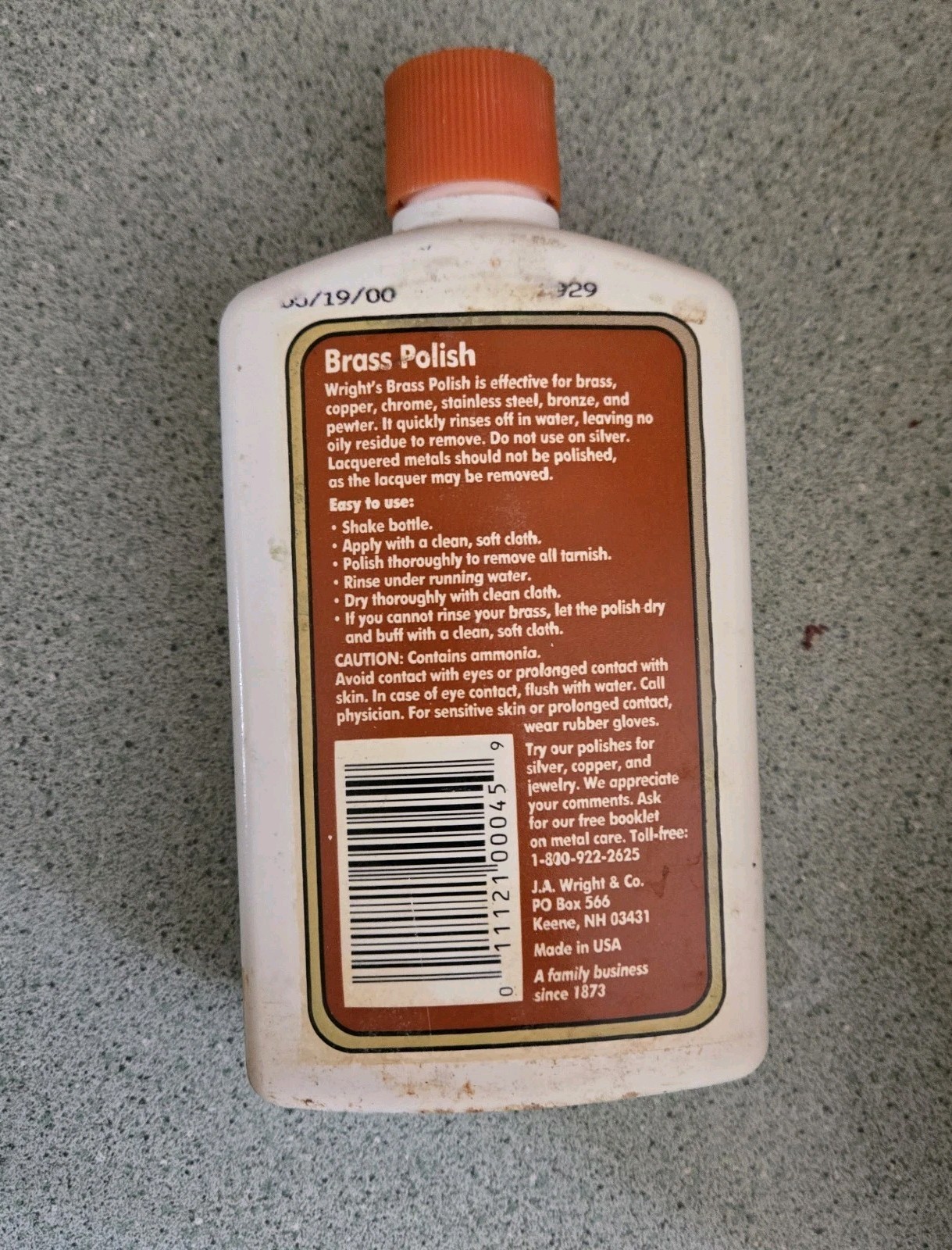 Wright’s All Purpose Brass Polish 8 fl oz 90% Full Discontinued