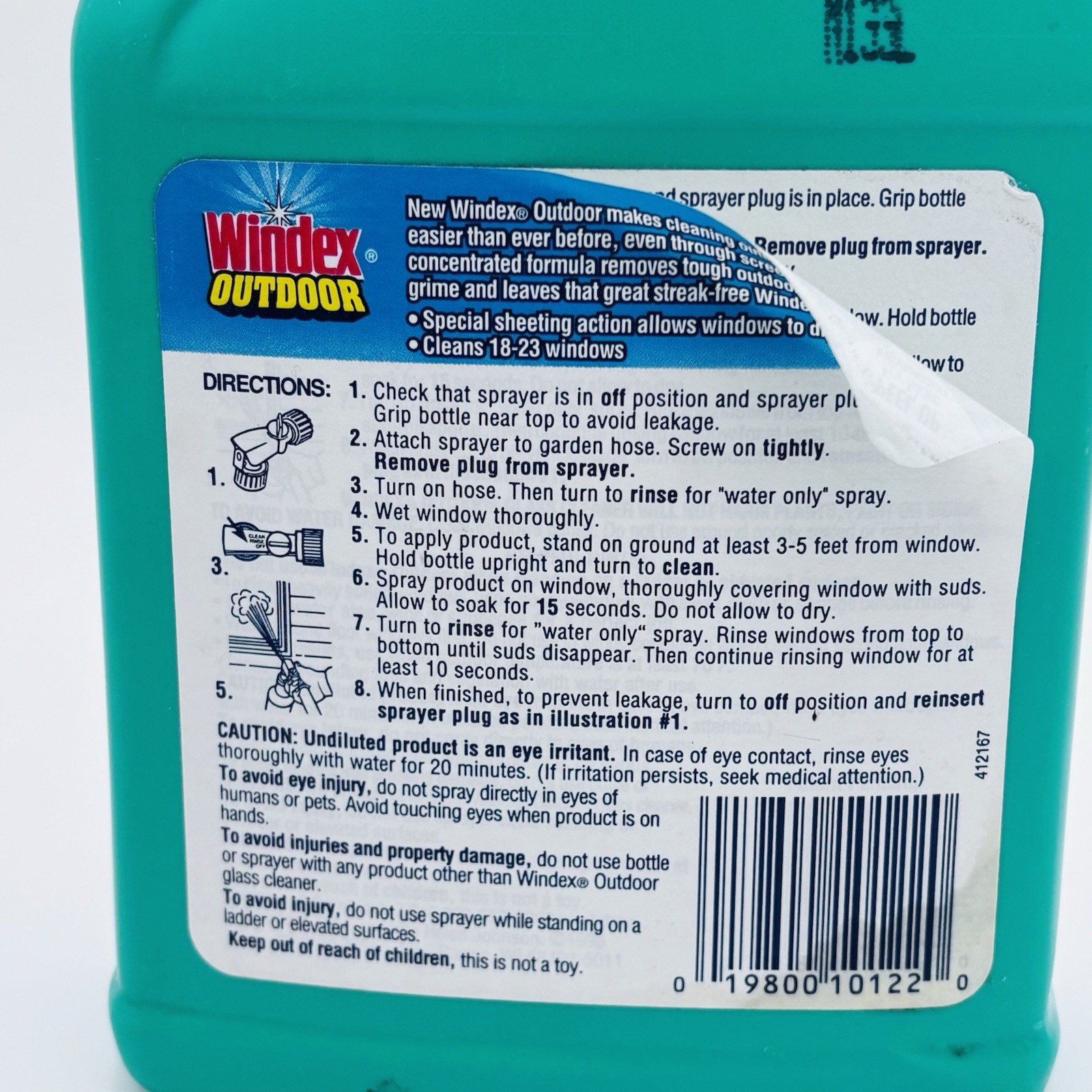Windex Outdoor Concentrated Glass Cleaner Easy To Use 32 fl oz Garden Hose NEW
