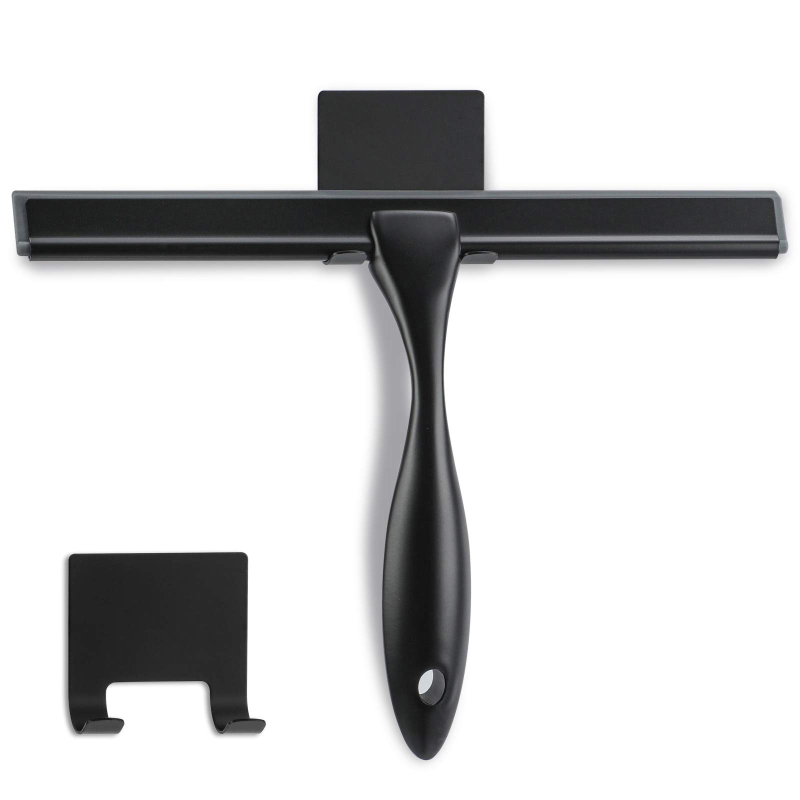 Shower Squeegee, 10-Inch Matte Black Squeegee, All-Purpose Stainless Steel Squee