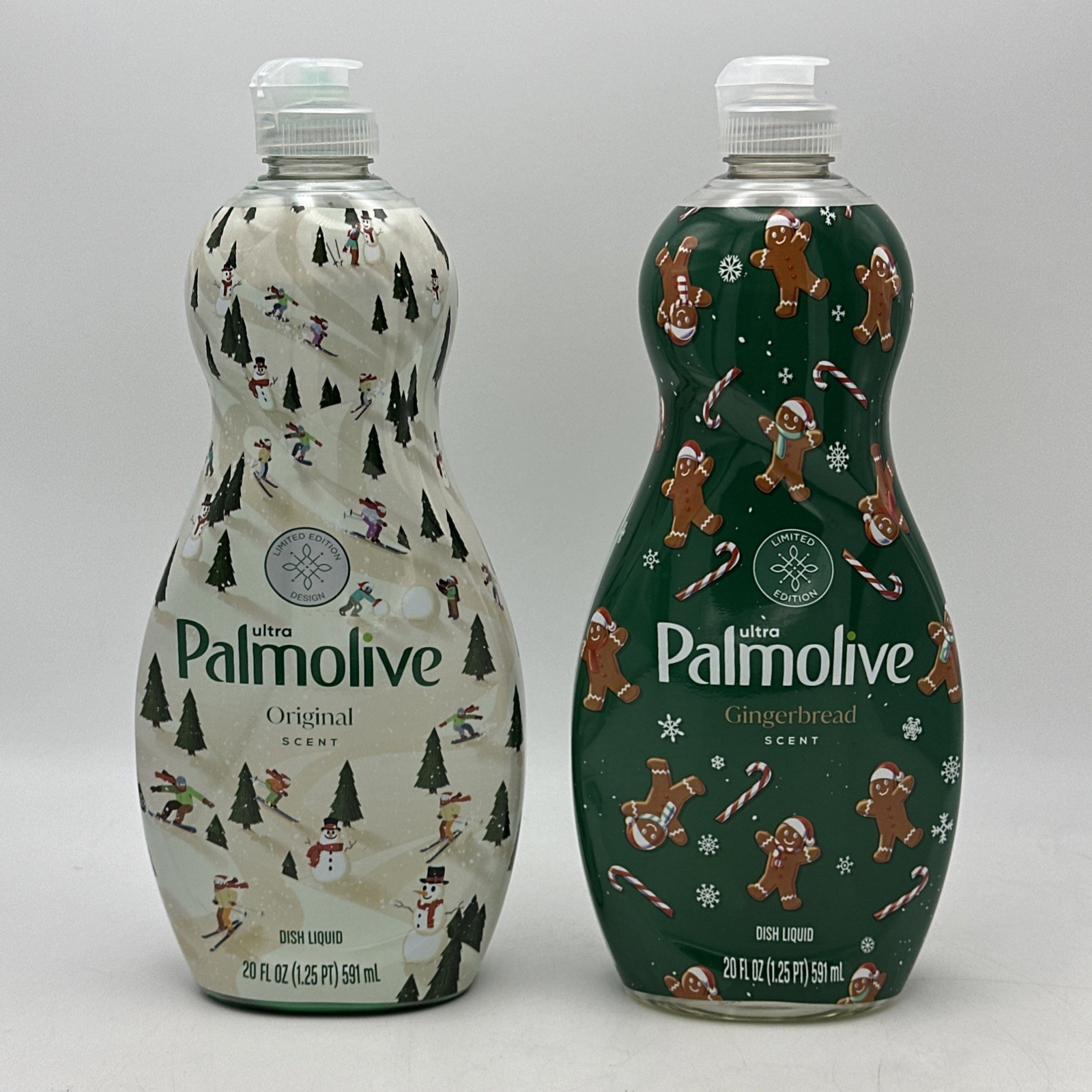 2 Palmolive Ultra Liquid Dish Soap Limited Edition Winter Pine & Gingerbread Lot