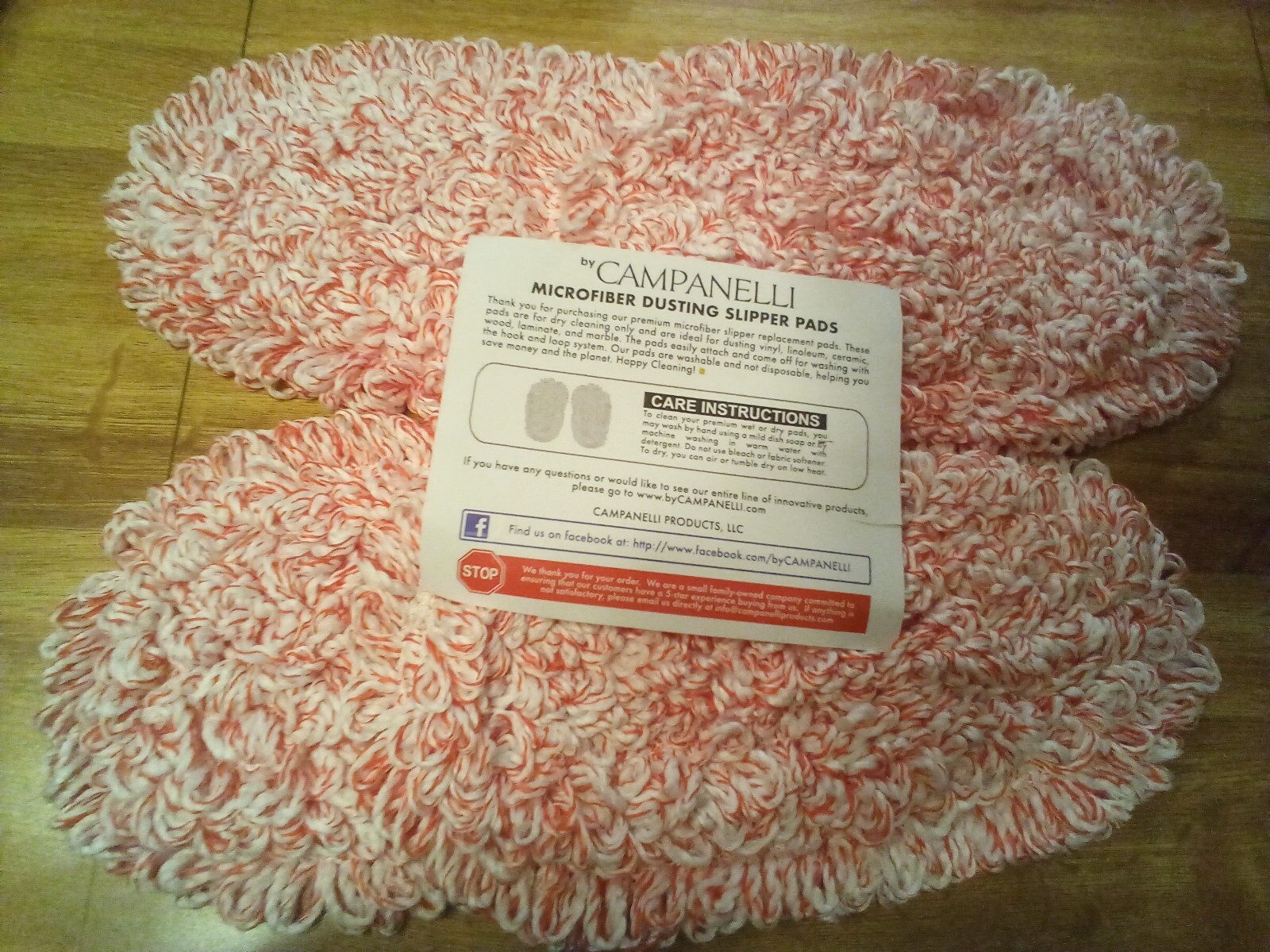 4 Microfiber Replacement Slipper Pads by Campanelli RED